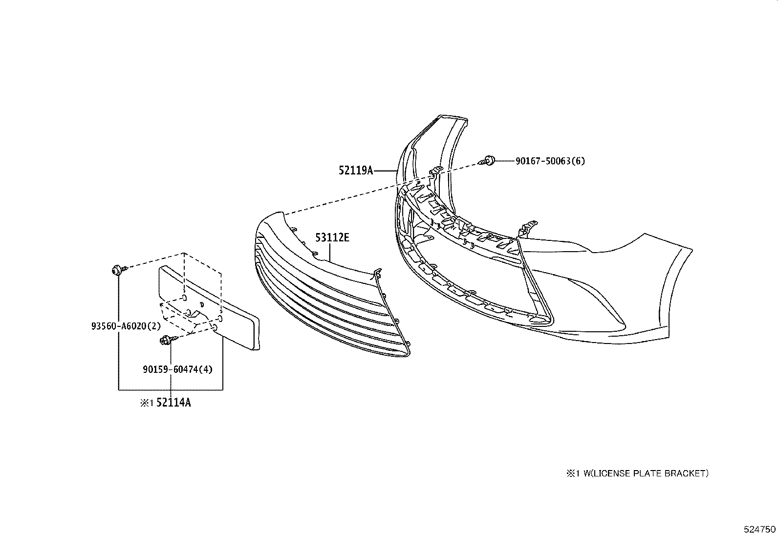 53879-06100 RETAINER, FRONT FENDER LINER product image