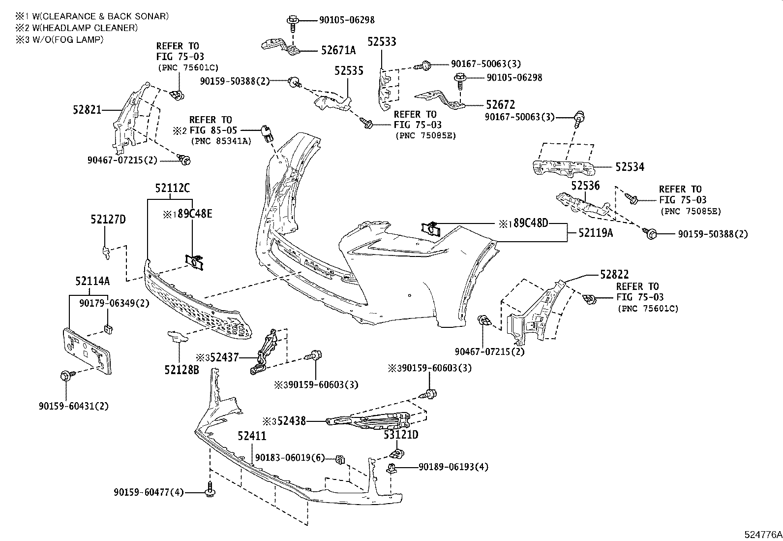 52128-78010 COVER, FRONT BUMPER HOLE, LH product image