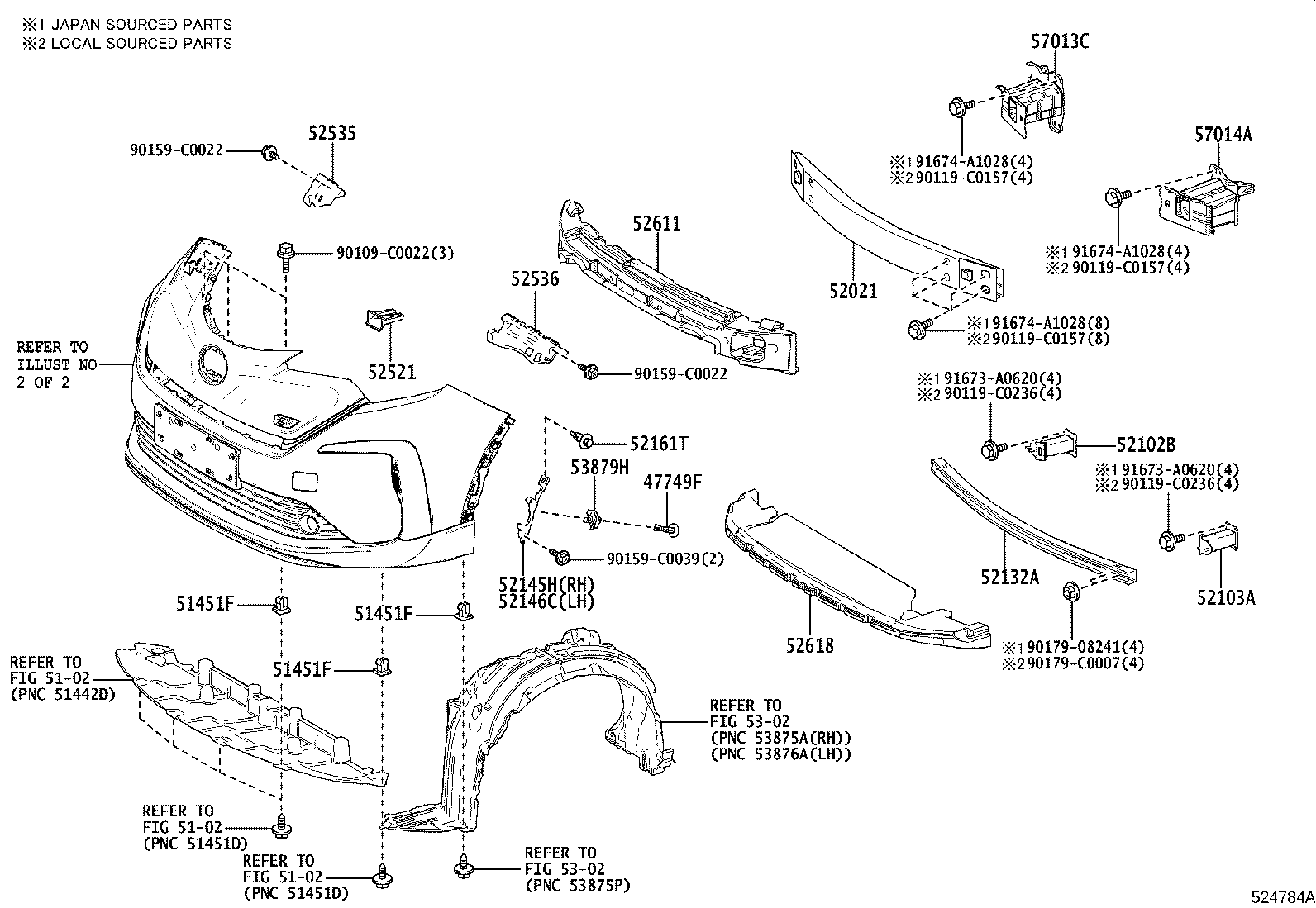 52102-F4010 EXTENSION SUB-ASSY, FRONT BUMPER, RH product image
