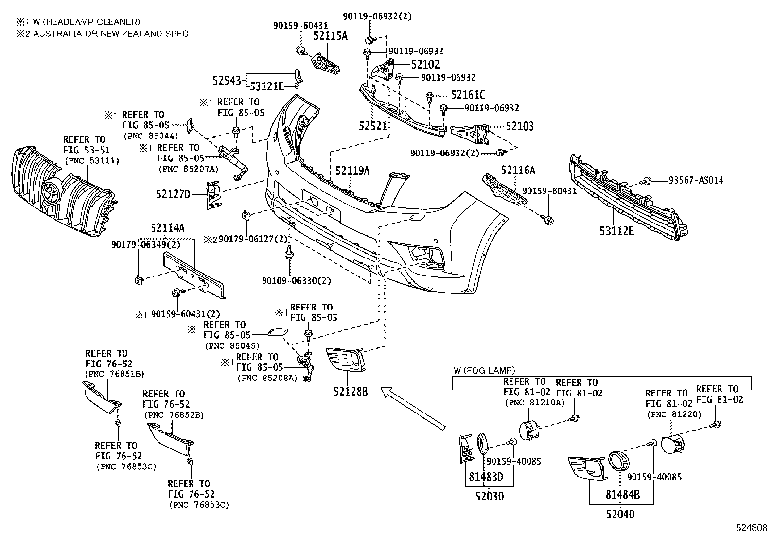 52025-60050 EXTENSION SUB-ASSY, FRONT BUMPER, NO.2 RH product image