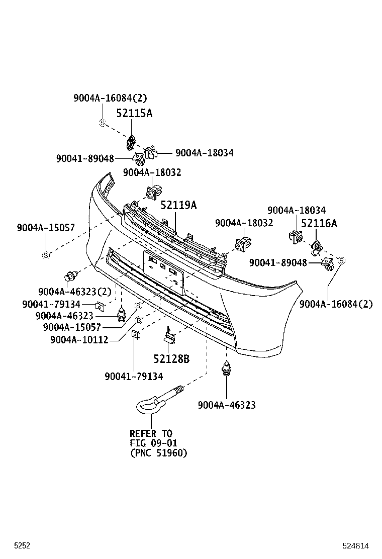 52128-BZ200 COVER, FRONT BUMPER HOLE, LH product image