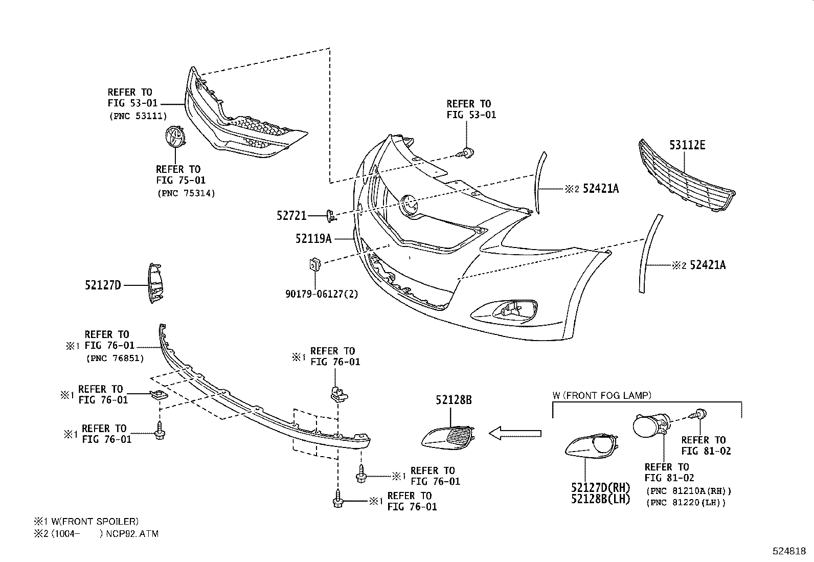 52127-0D380 COVER, FRONT BUMPER HOLE, RH product image