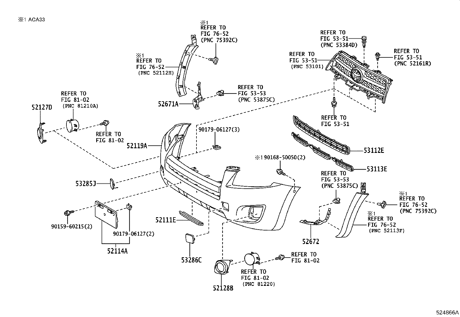 52128-0R060 COVER, FRONT BUMPER HOLE, LH product image