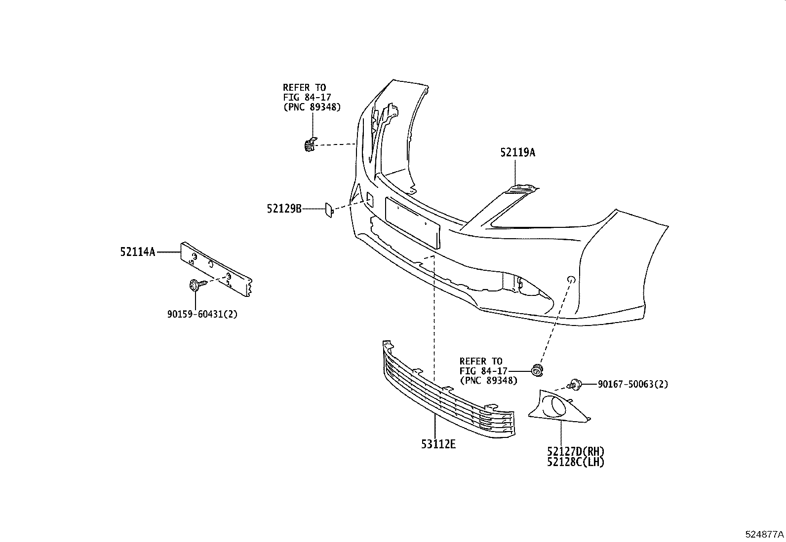 52127-33130 COVER, FRONT BUMPER HOLE, RH product image
