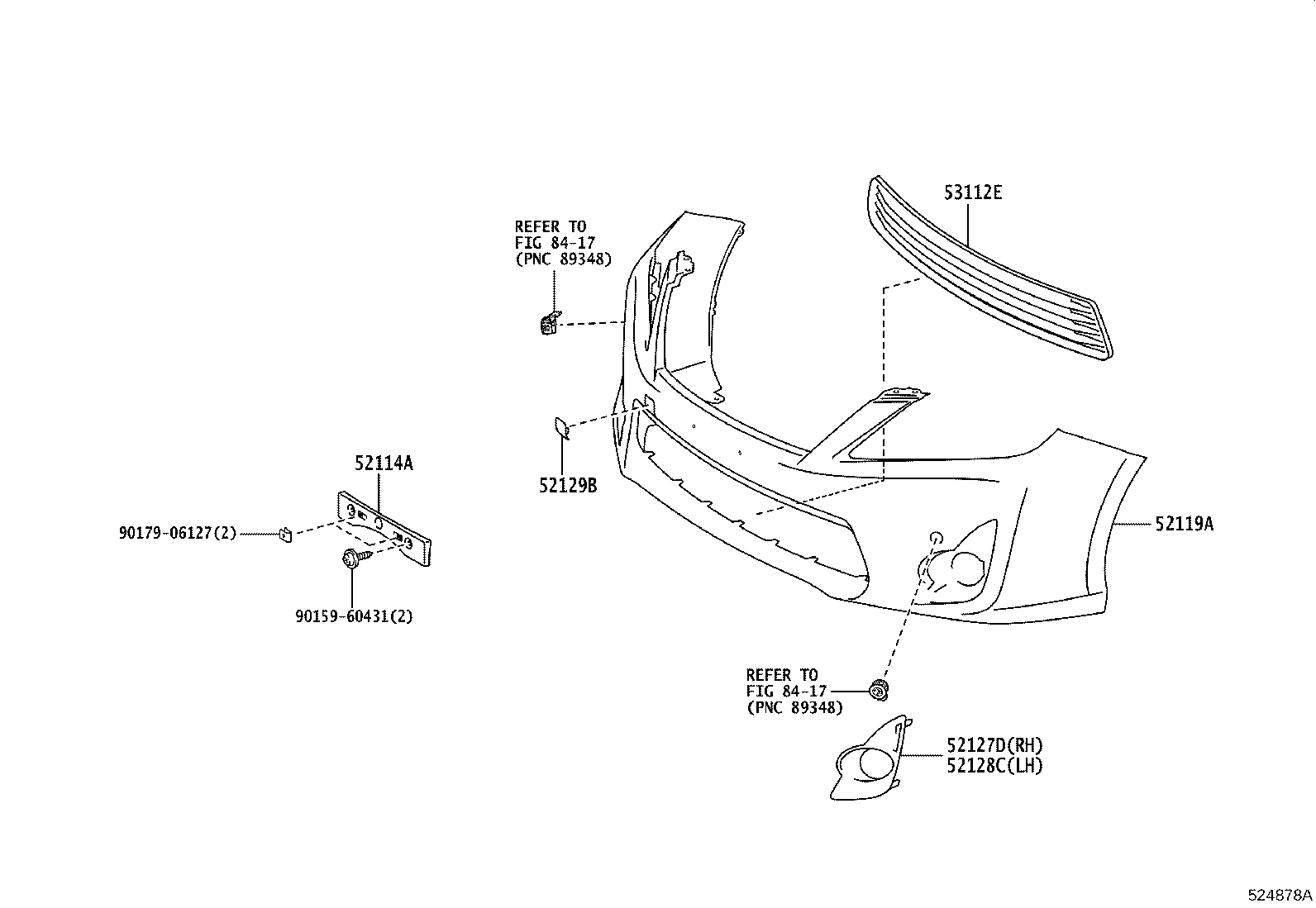 52127-33130 COVER, FRONT BUMPER HOLE, RH product image