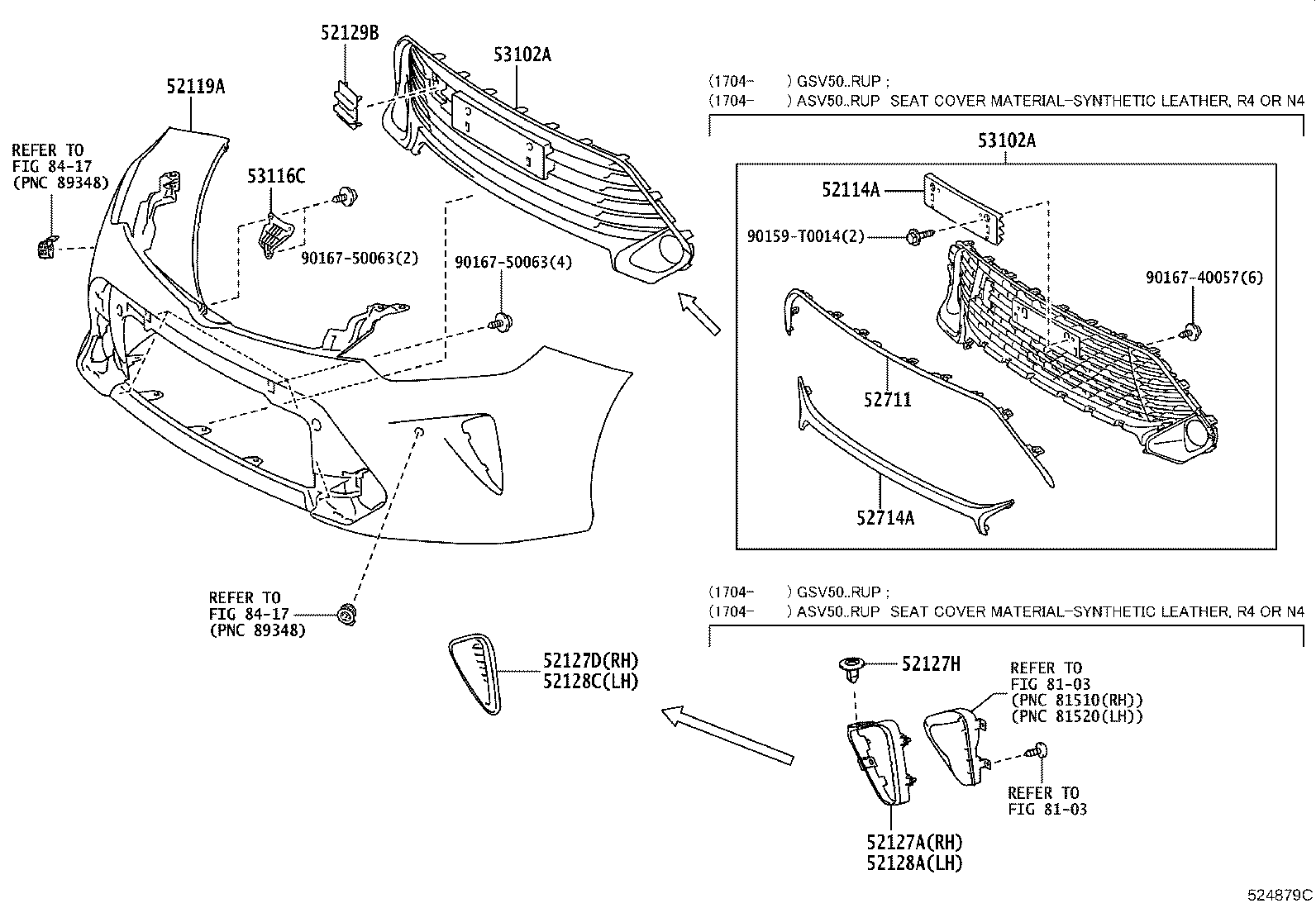 52127-33130 COVER, FRONT BUMPER HOLE, RH product image