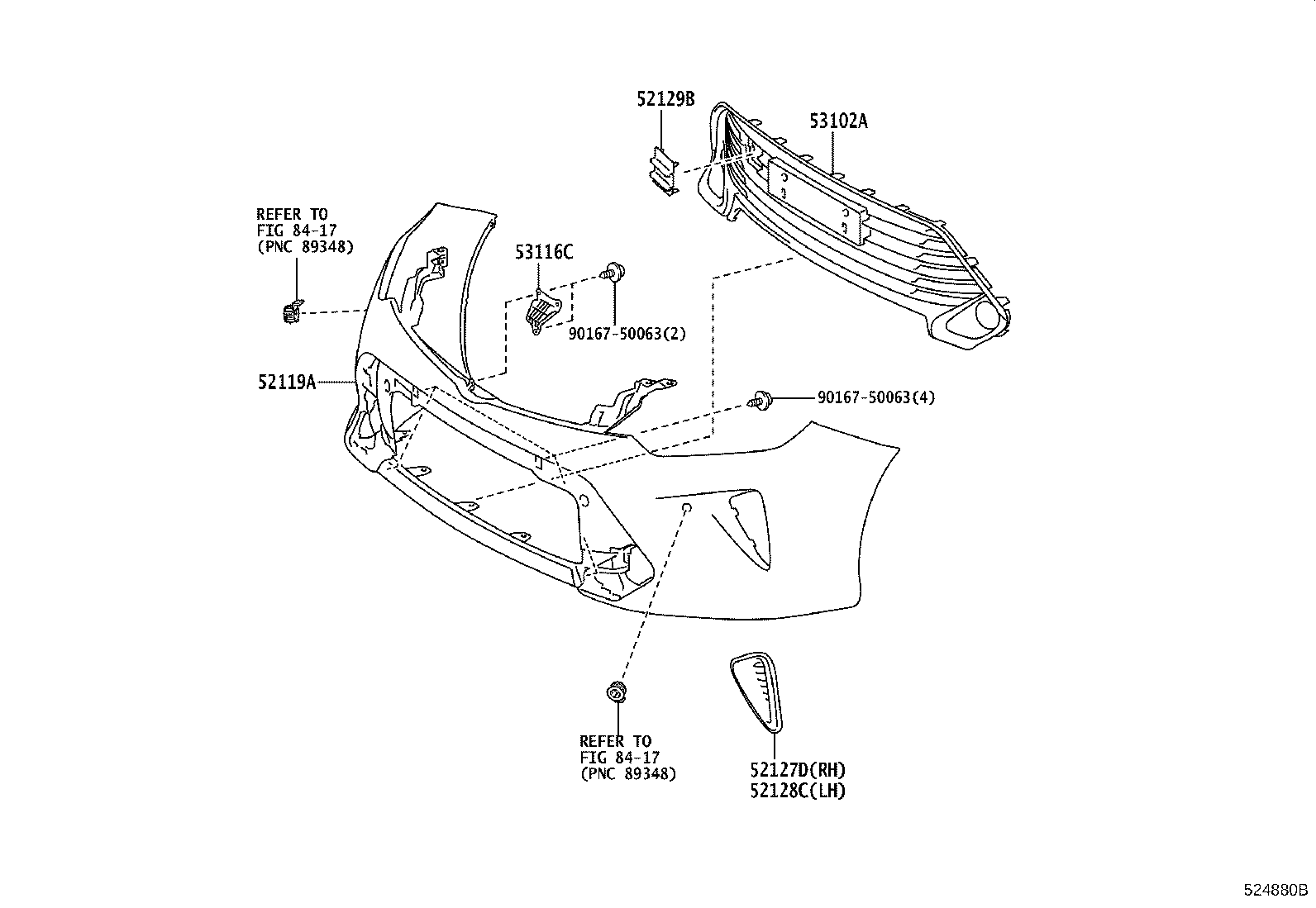 52127-33130 COVER, FRONT BUMPER HOLE, RH product image