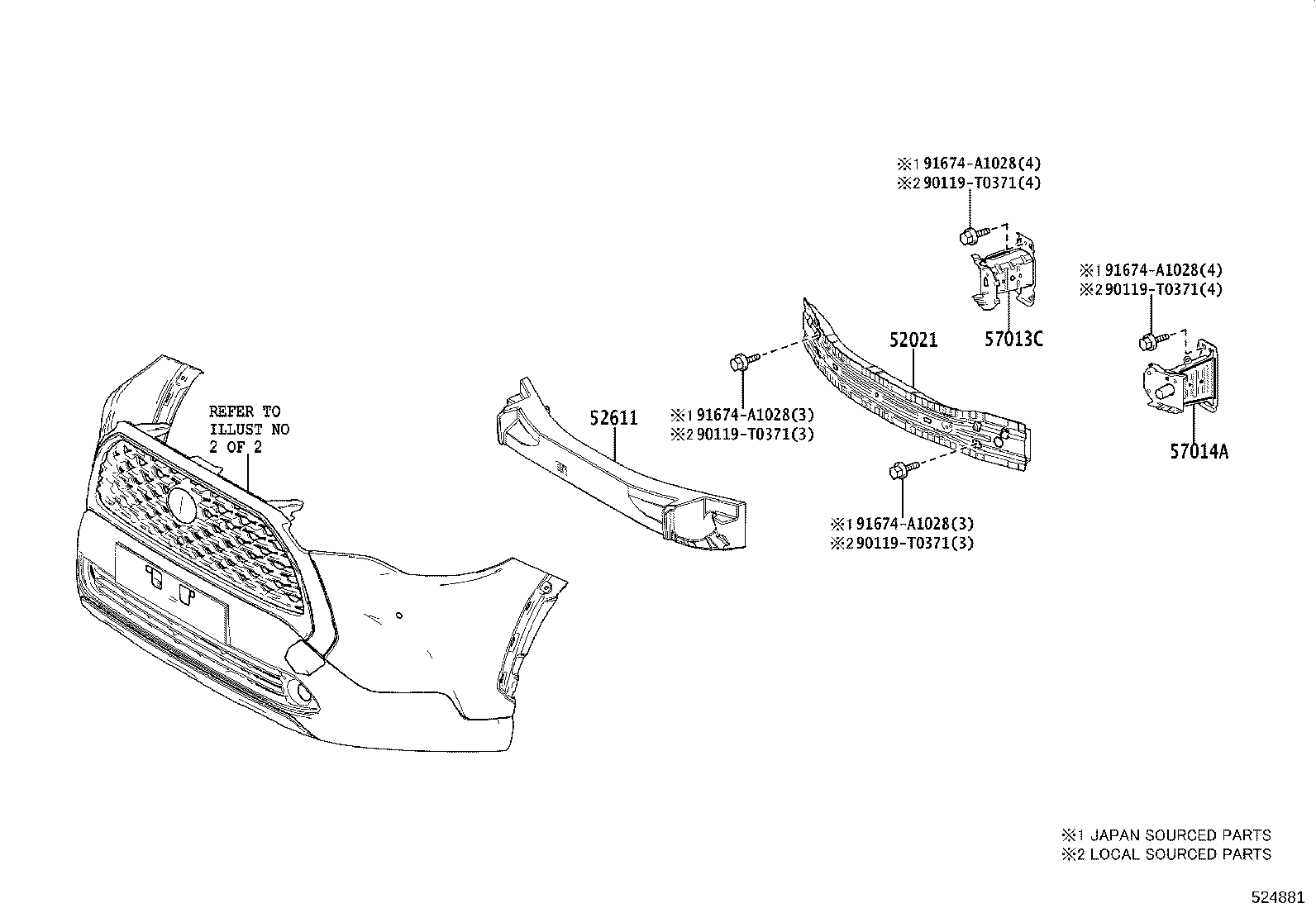 52127-0A020 COVER, FRONT BUMPER HOLE, RH product image