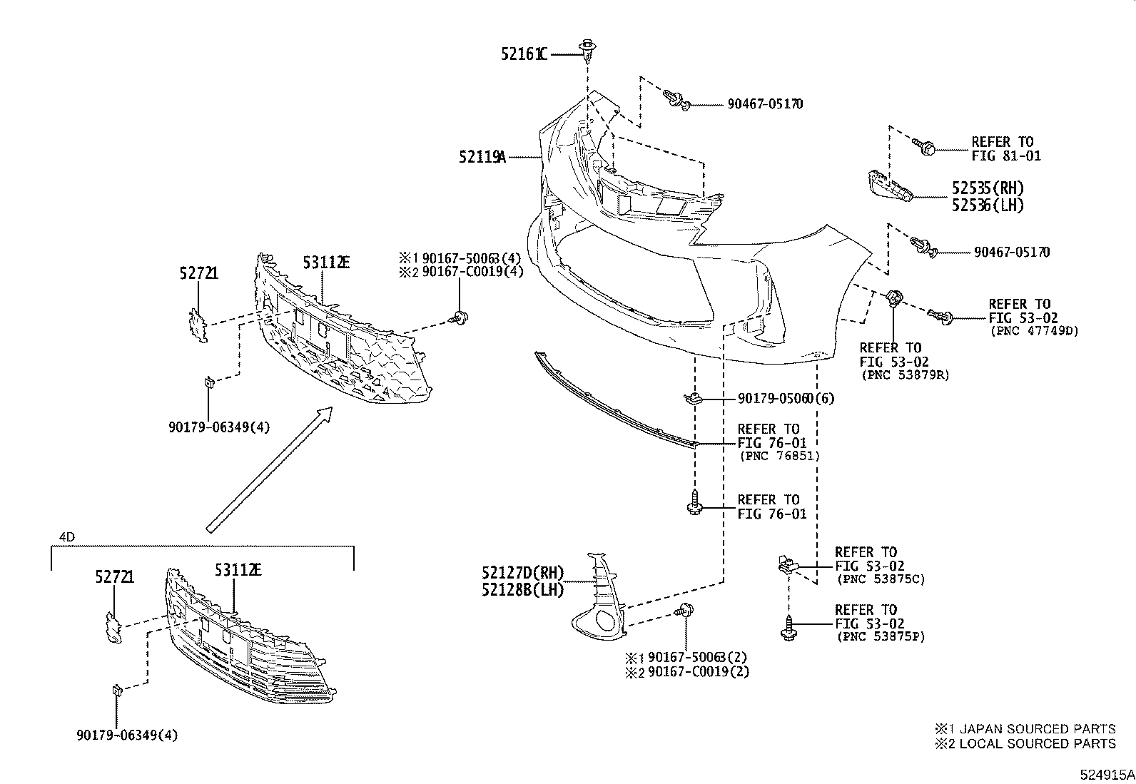 52127-0D630 COVER, FRONT BUMPER HOLE, RH product image