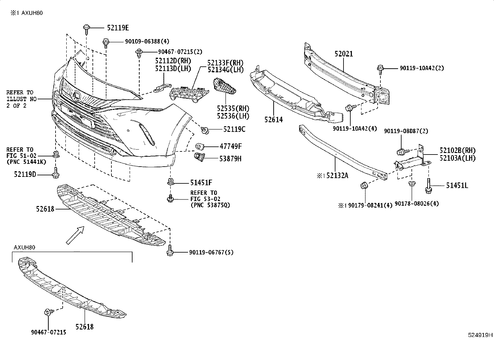 52128-48180 COVER, FRONT BUMPER HOLE, LH product image
