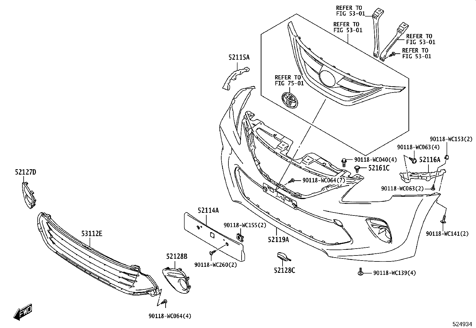 81481-WC003 COVER, FRONT BUMPER HOLE, RH product image