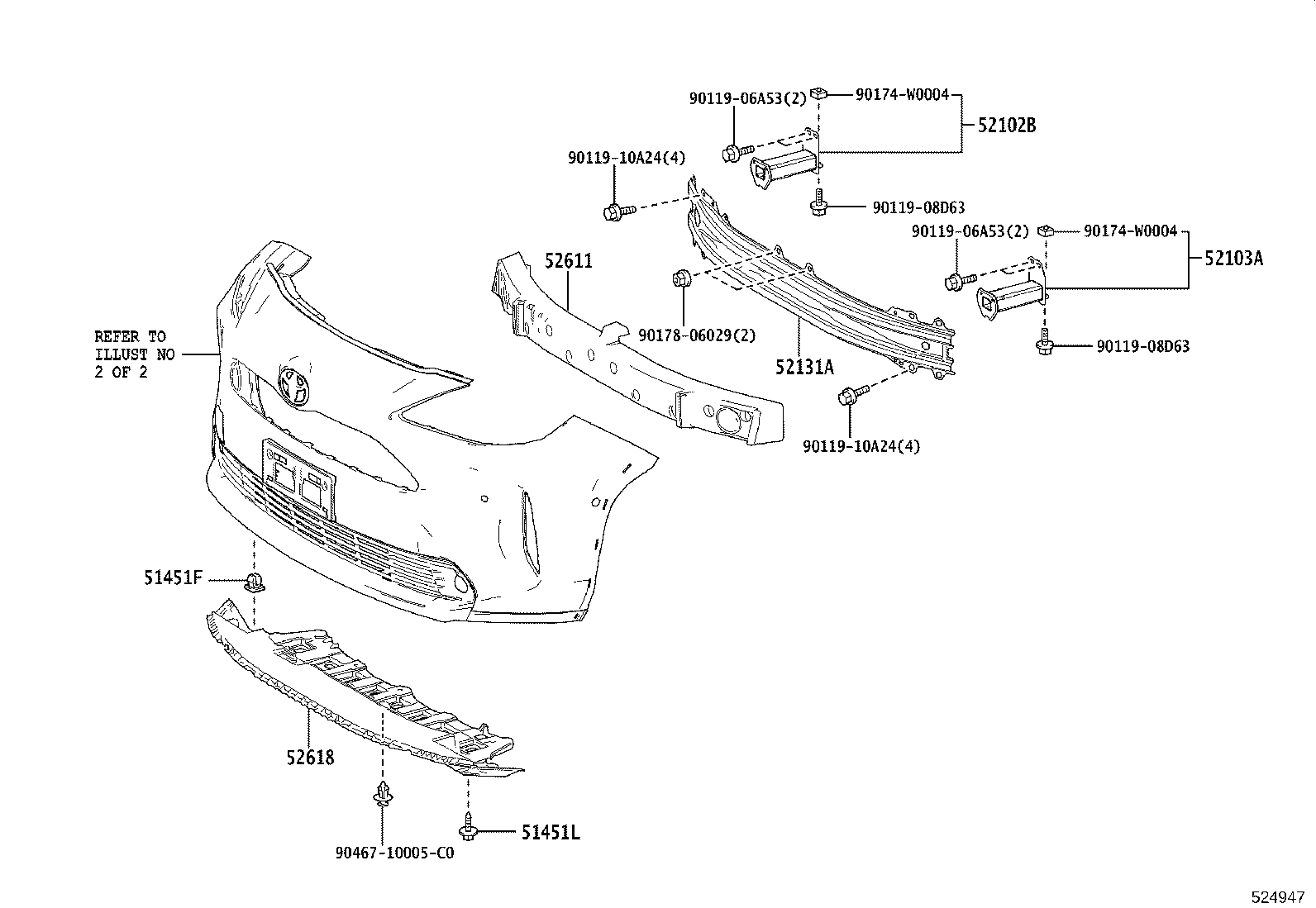 52127-52780-B0 COVER, FRONT BUMPER HOLE product image