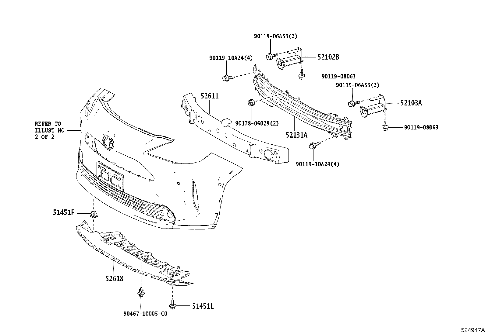 52113-52110 EXTENSION, FRONT BUMPER, LH product image