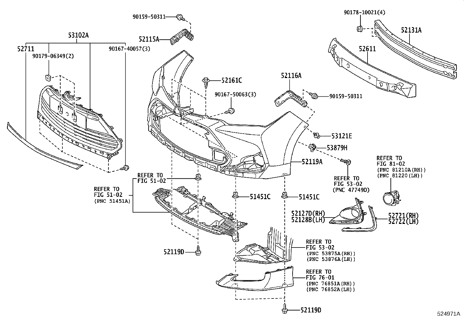 81481-02710 COVER, FRONT BUMPER HOLE, RH product image