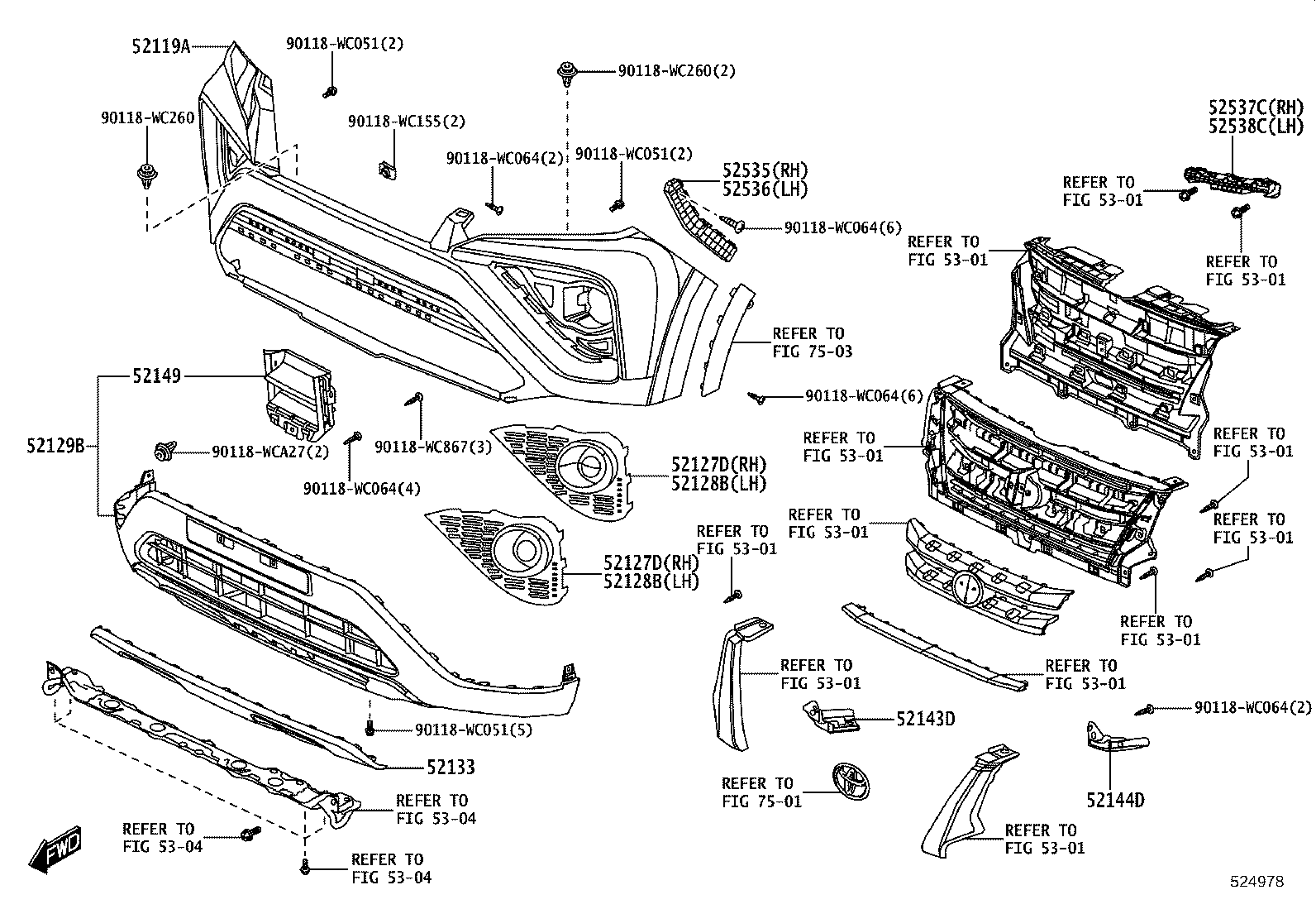 52128-WC002 COVER, FRONT BUMPER HOLE, LH product image