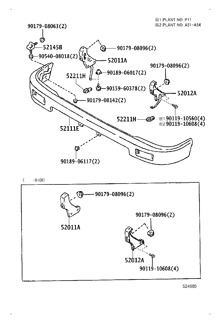 52102-89110 EXTENSION, FRONT BUMPER, RH product image