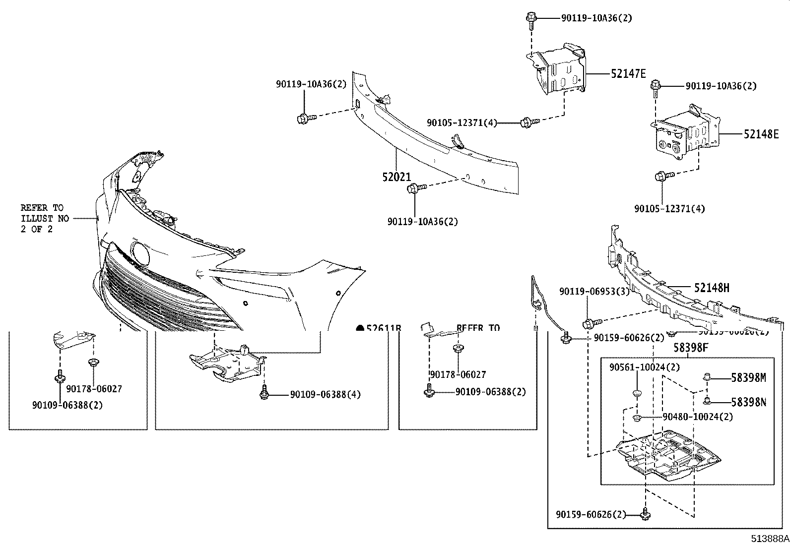 52021-30250 REINFORCEMENT SUB-ASSY, FRONT BUMPER product image