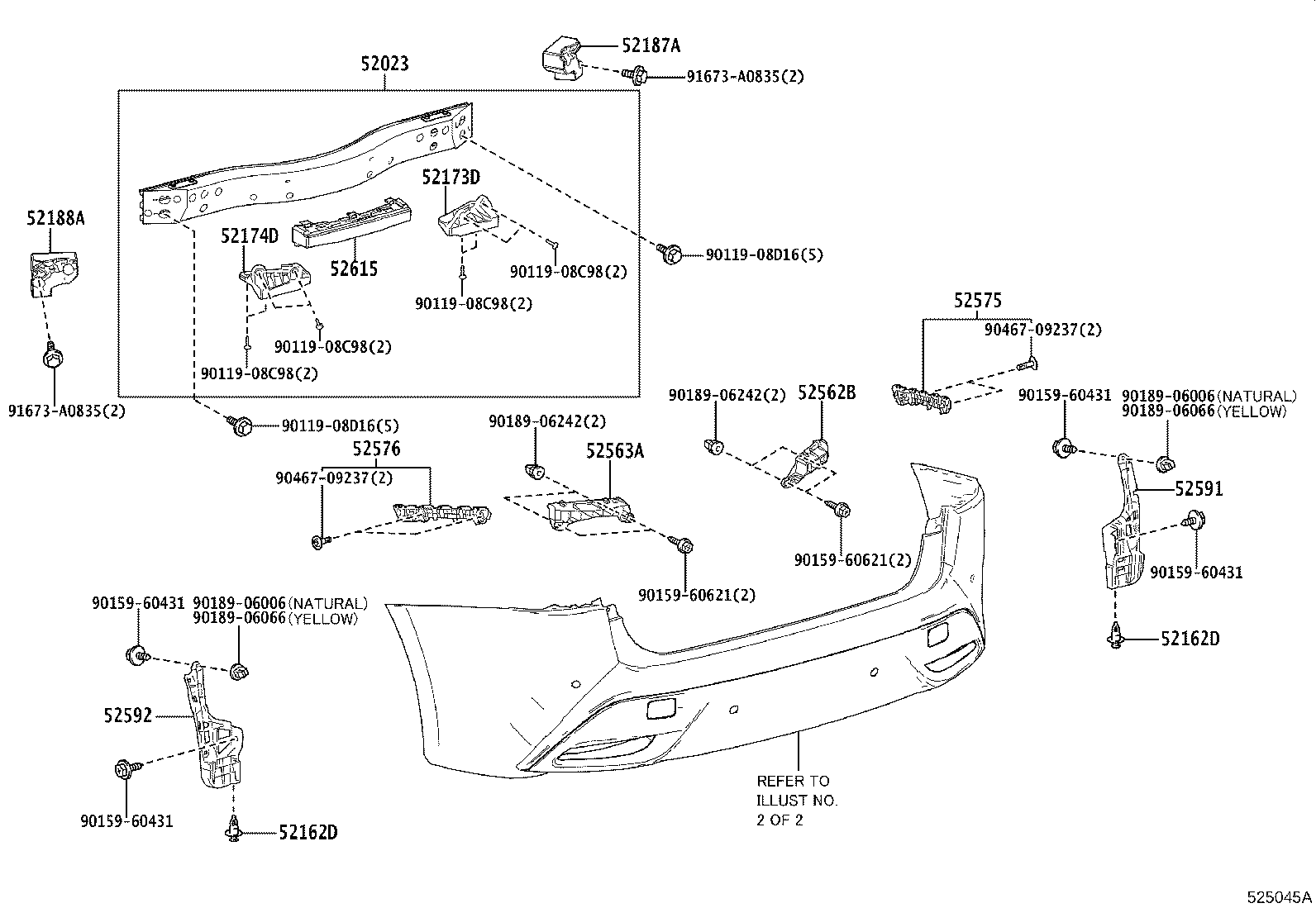 52023-62040 REINFORCEMENT SUB-ASSY, REAR BUMPER product image