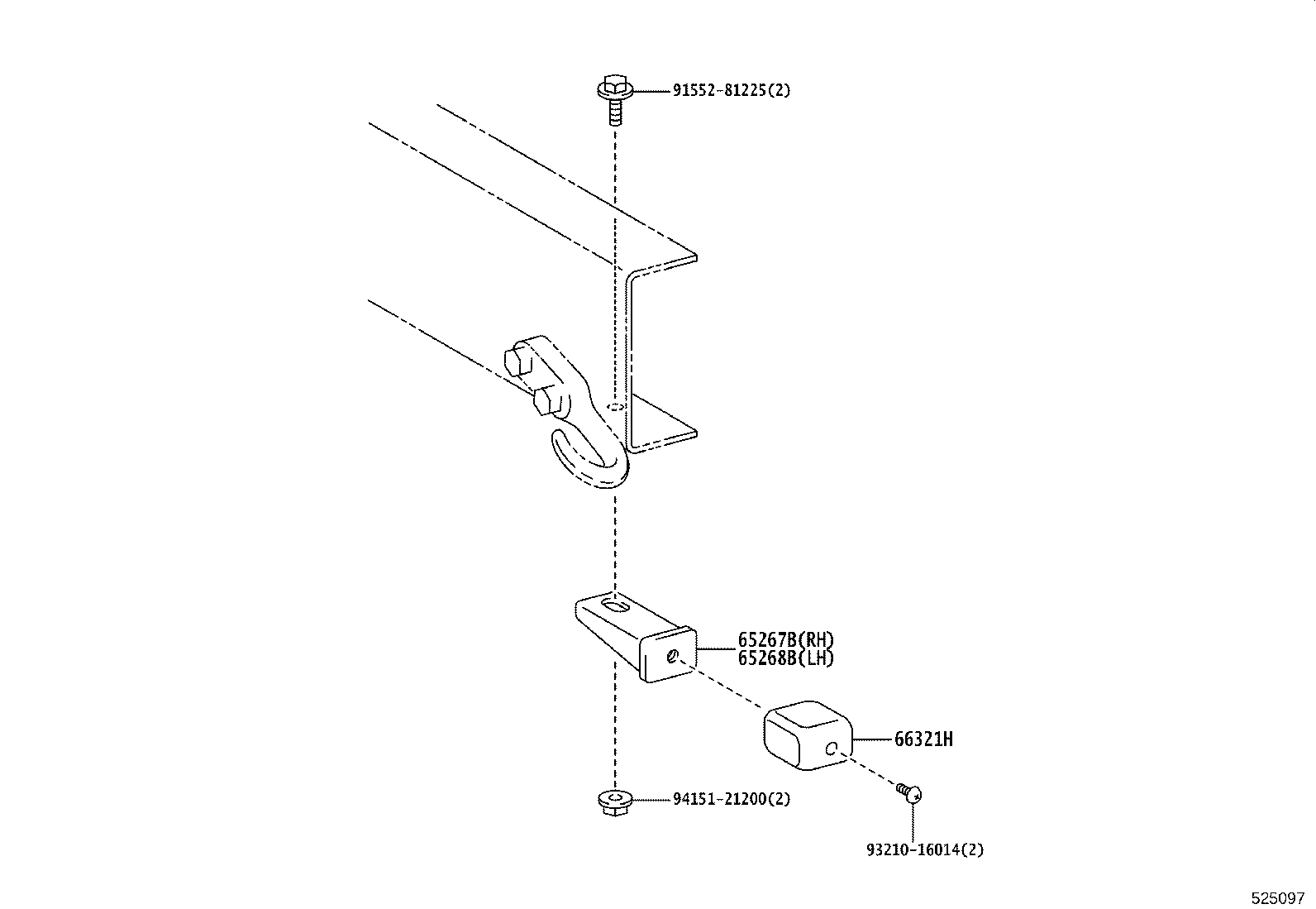 52151-37510 STAY SUB-ASSY, REAR BUMPER SIDE, RH product image