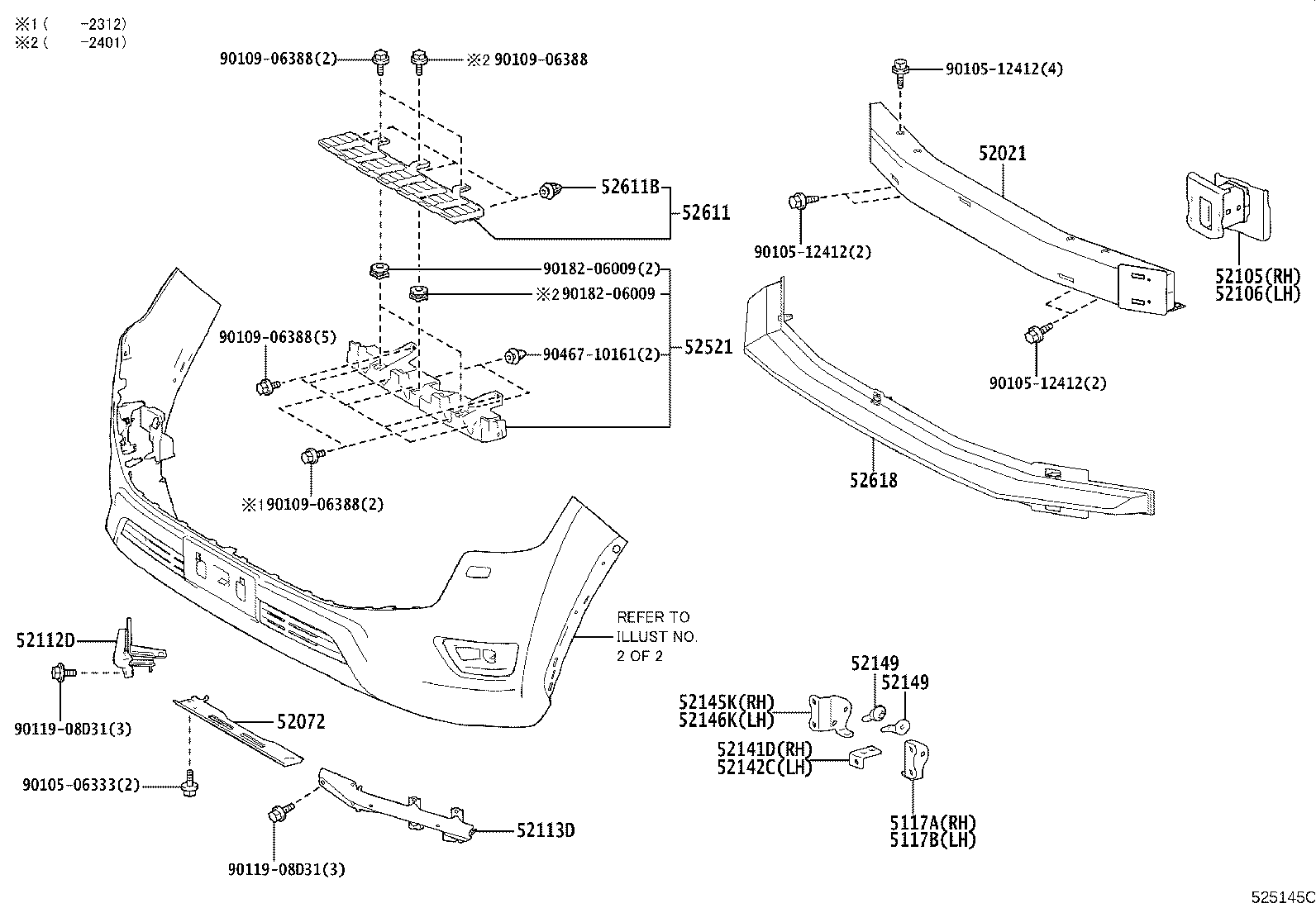 52011-60020 BRACKET SUB-ASSY, FRONT BUMPER, RH product image