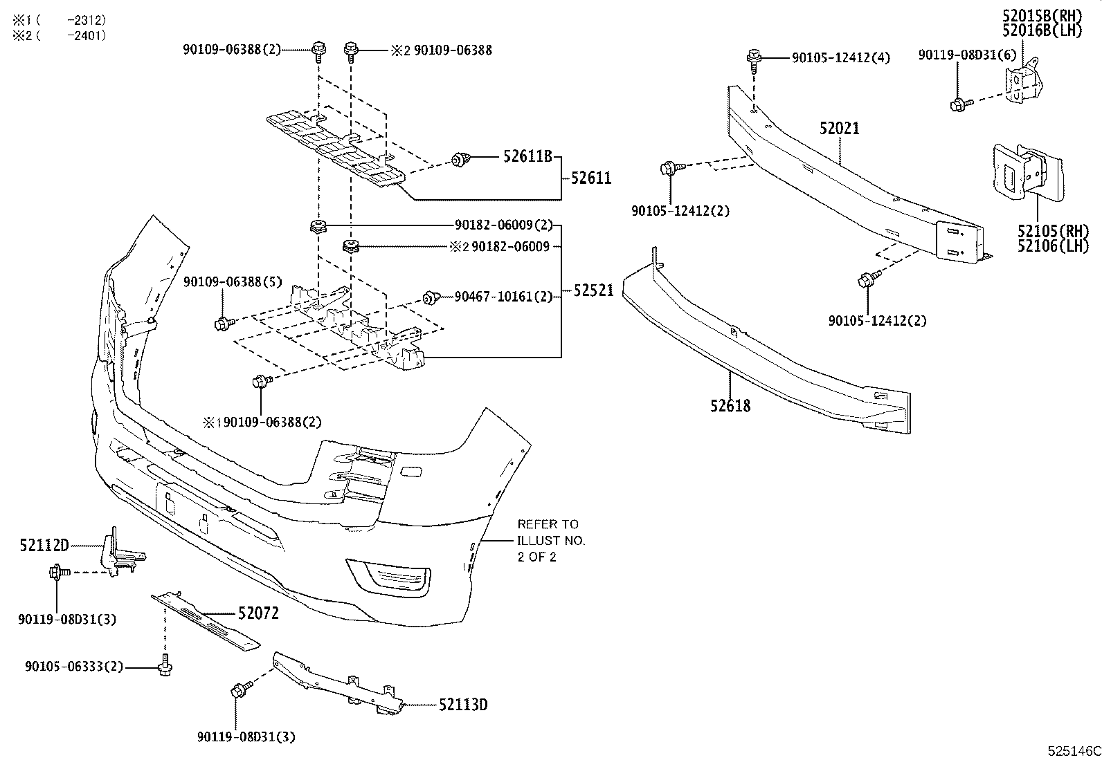 52011-60020 BRACKET SUB-ASSY, FRONT BUMPER, RH product image