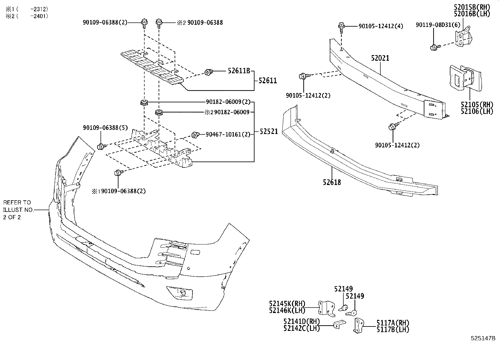 52011-60020 BRACKET SUB-ASSY, FRONT BUMPER, RH product image