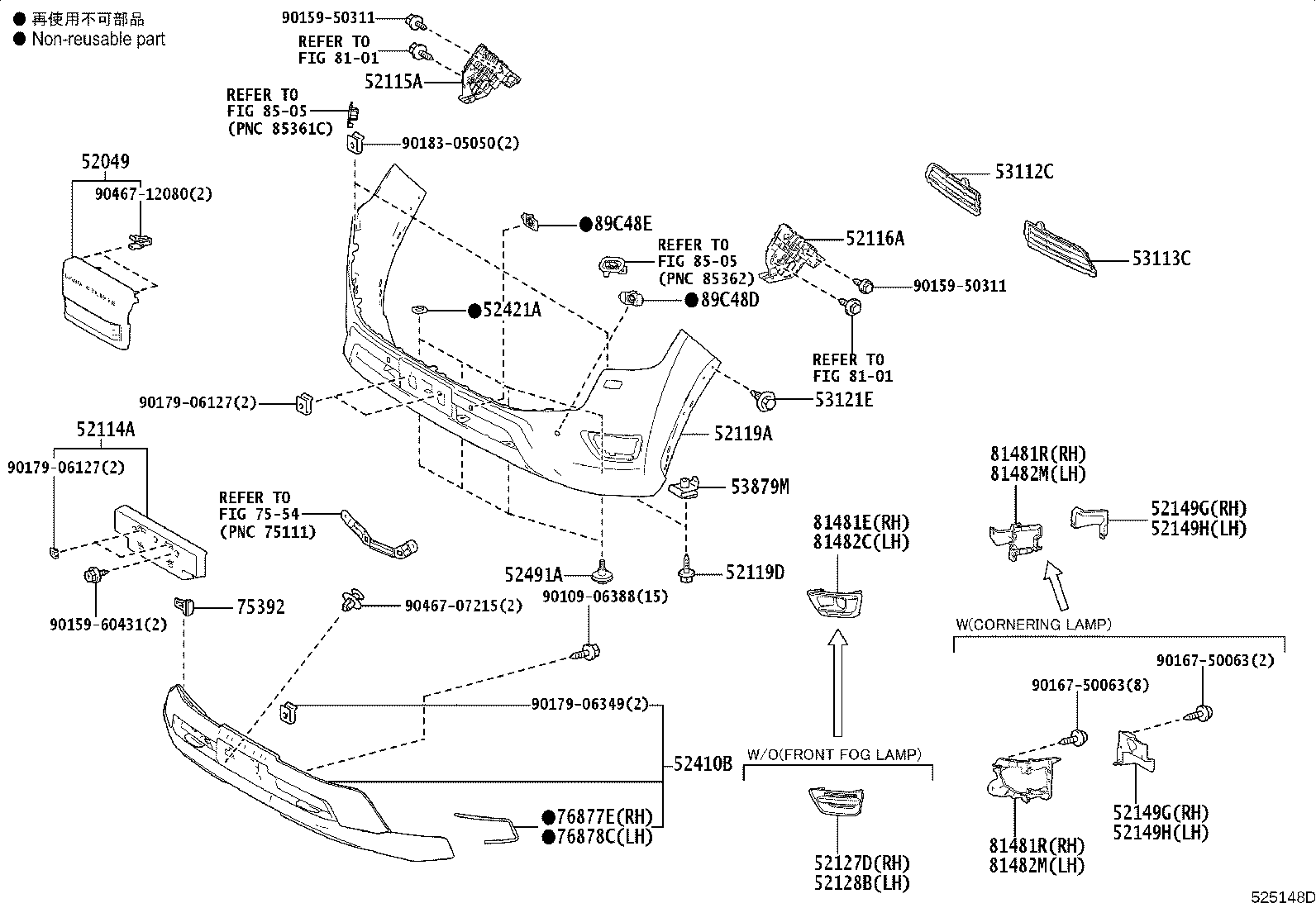 52011-60020 BRACKET SUB-ASSY, FRONT BUMPER, RH product image
