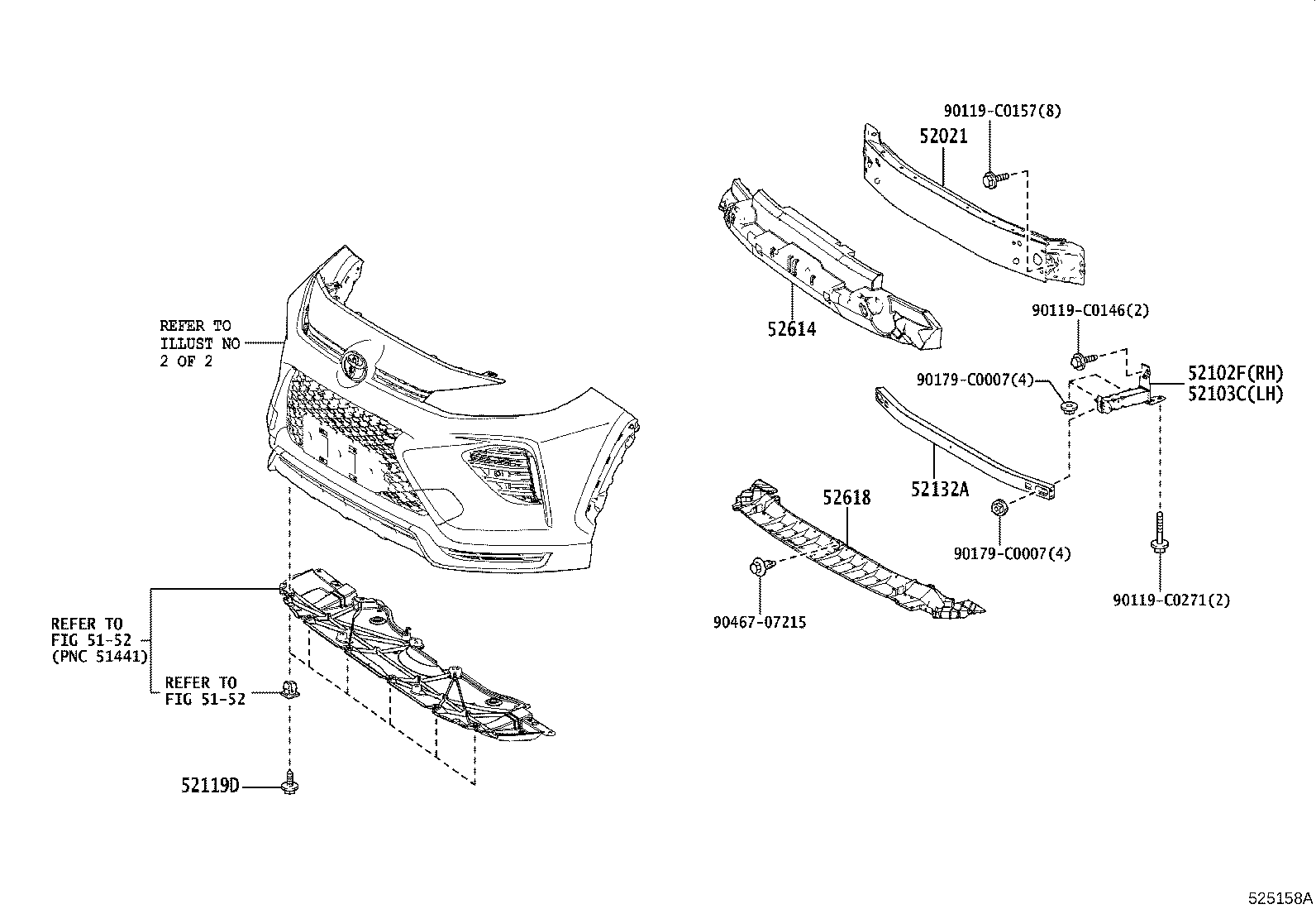 52021-0R150 REINFORCEMENT SUB-ASSY, FRONT BUMPER product image