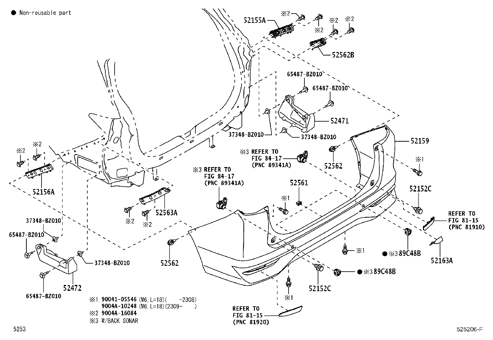 Toyota 52169-BZ320 COVER, REAR BUMPER, LOWER