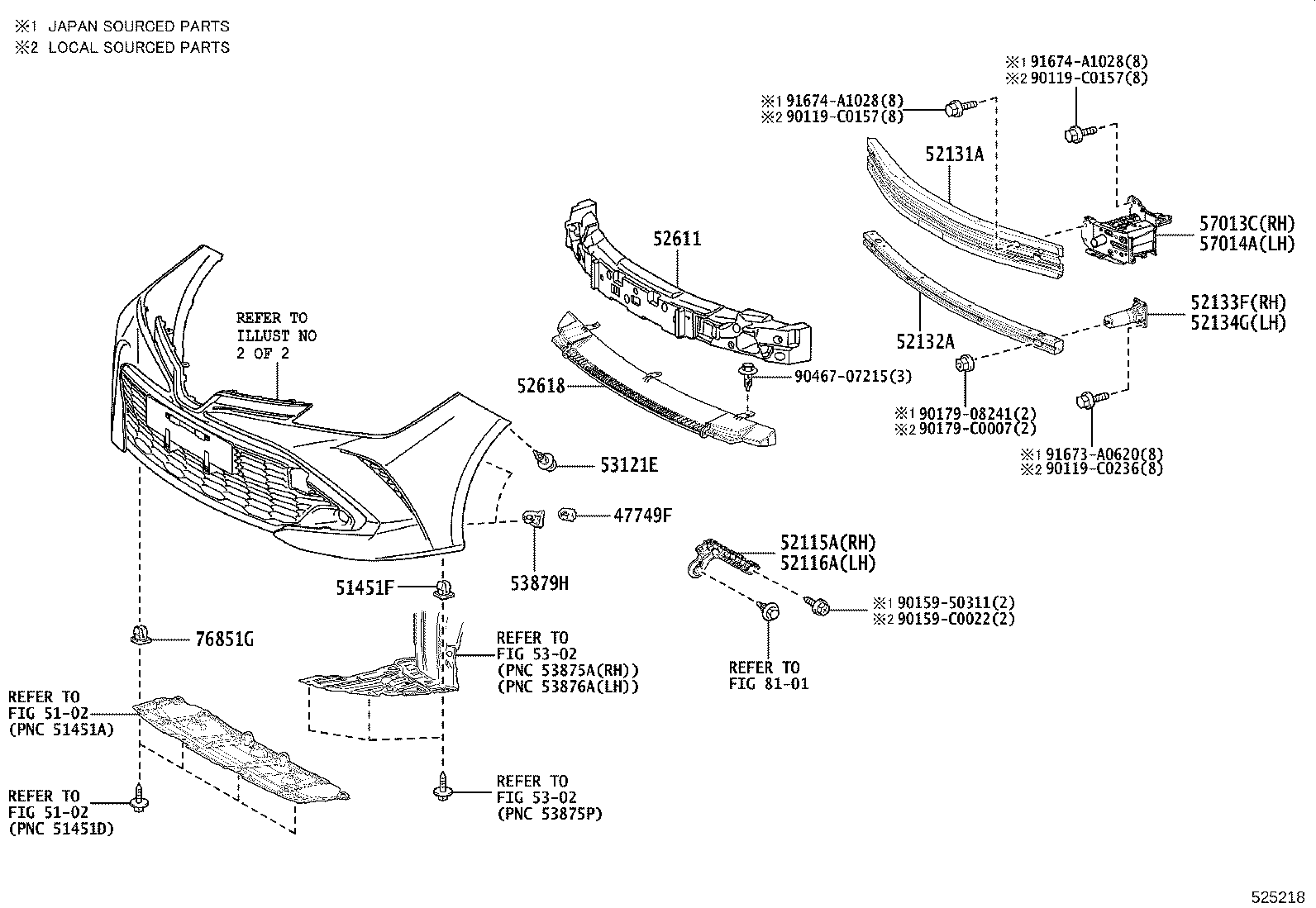 57013-02250 BRACKET SUB-ASSY, FRONT SIDE MEMBER, RH product image