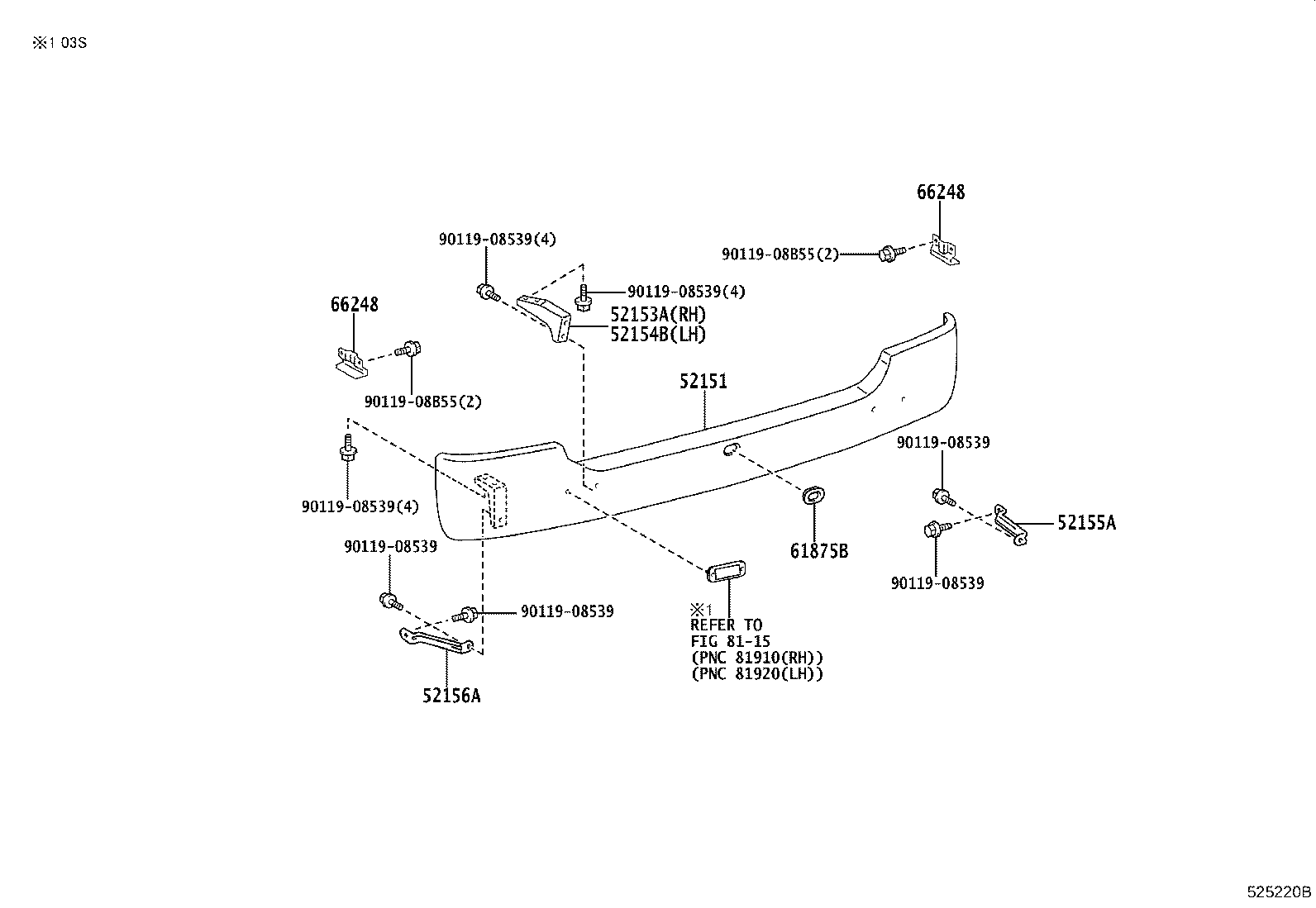 52105-0S901 BUMPER ASSY, REAR product image