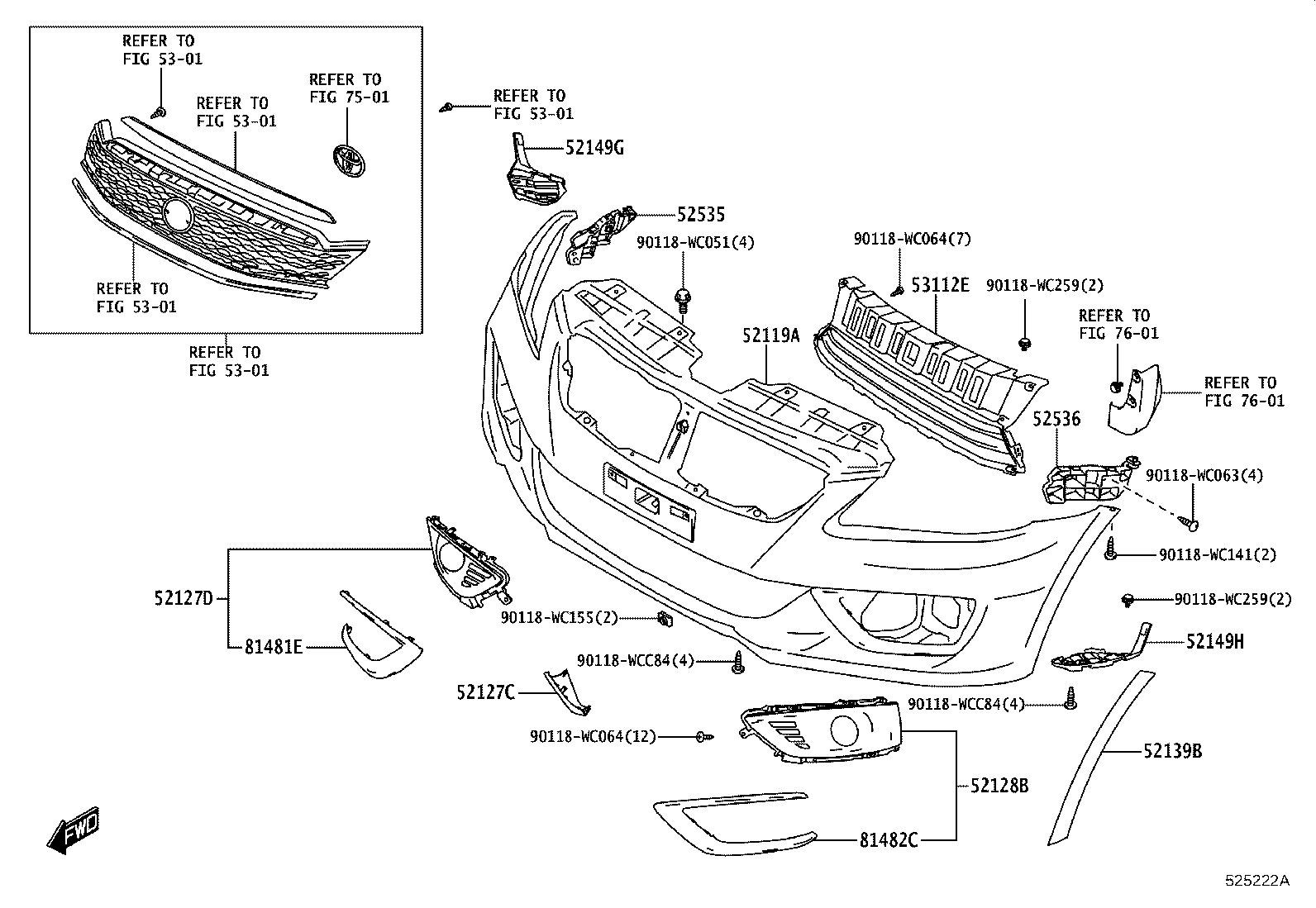52128-WC003 COVER, FRONT BUMPER HOLE, LH product image