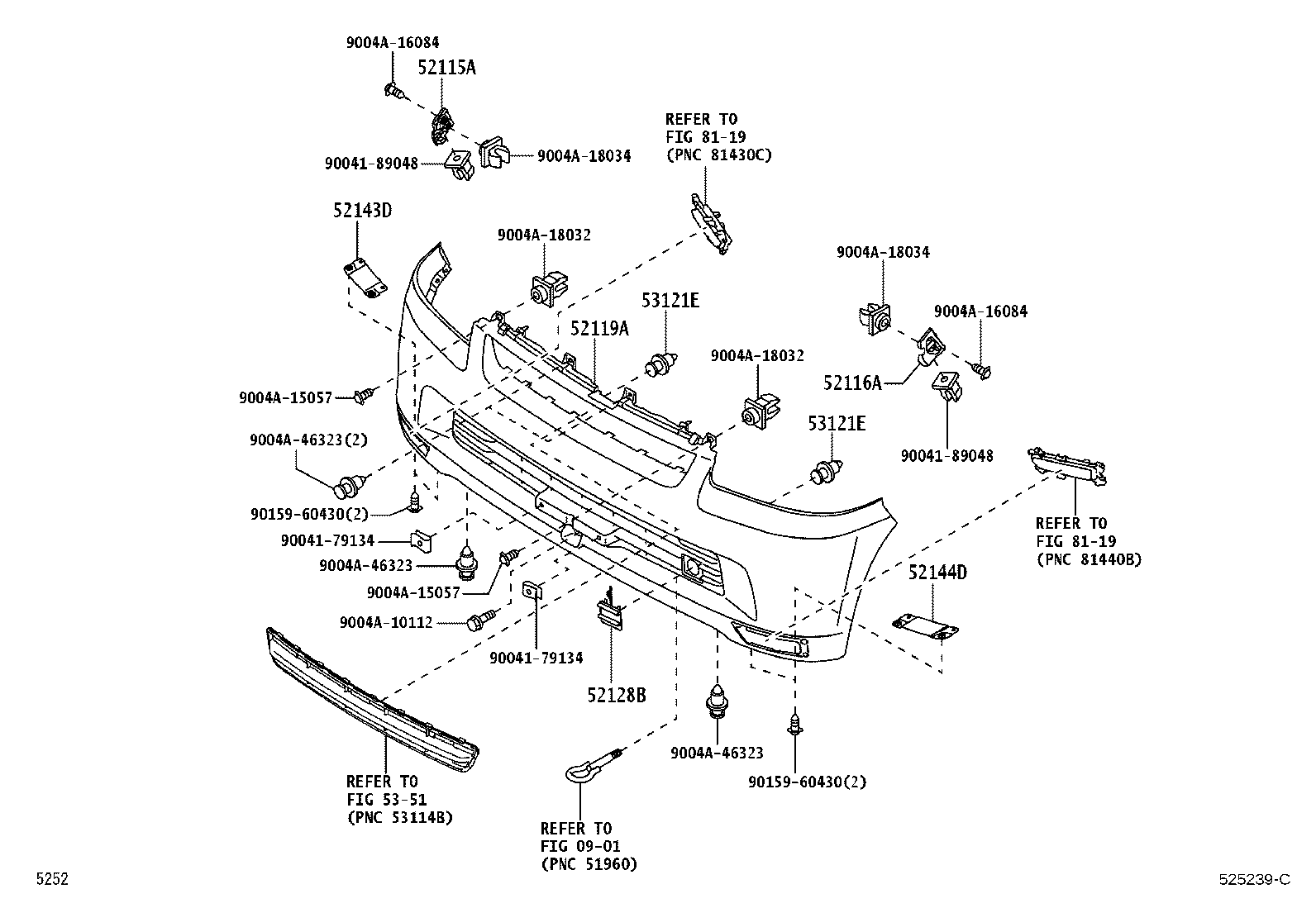 52128-BZ330 COVER, FRONT BUMPER HOLE, LH product image