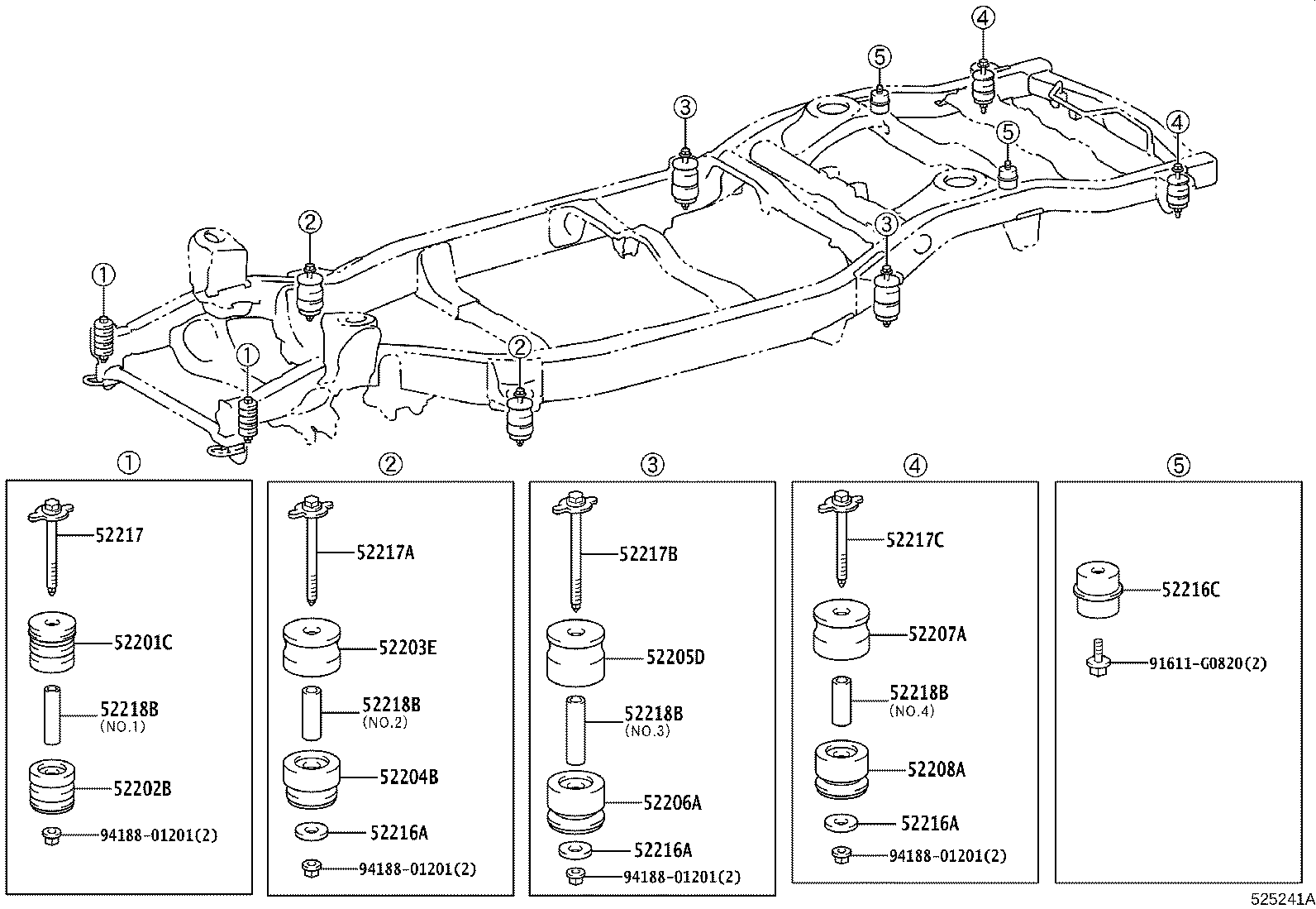 Toyota 52216-60050 STOPPER, CAB MOUNTING CUSHION