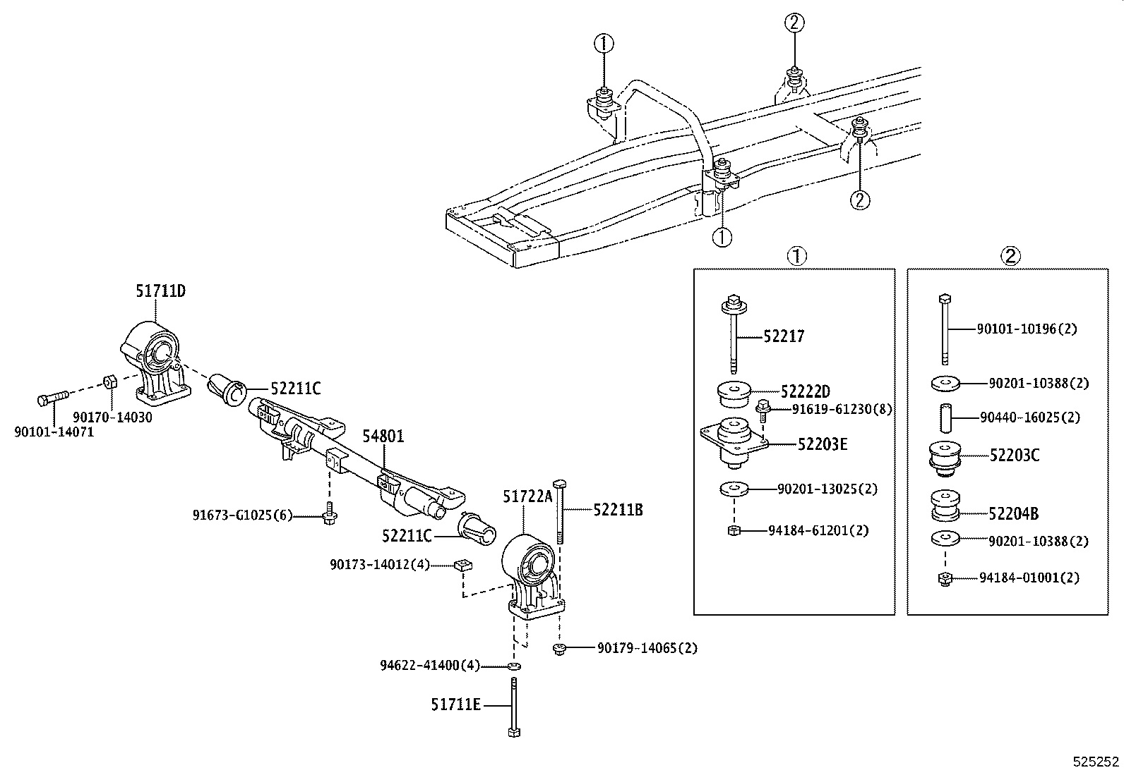 51702-37050 BRACKET SUB-ASSY, CAB FRONT MOUNTING, LH product image