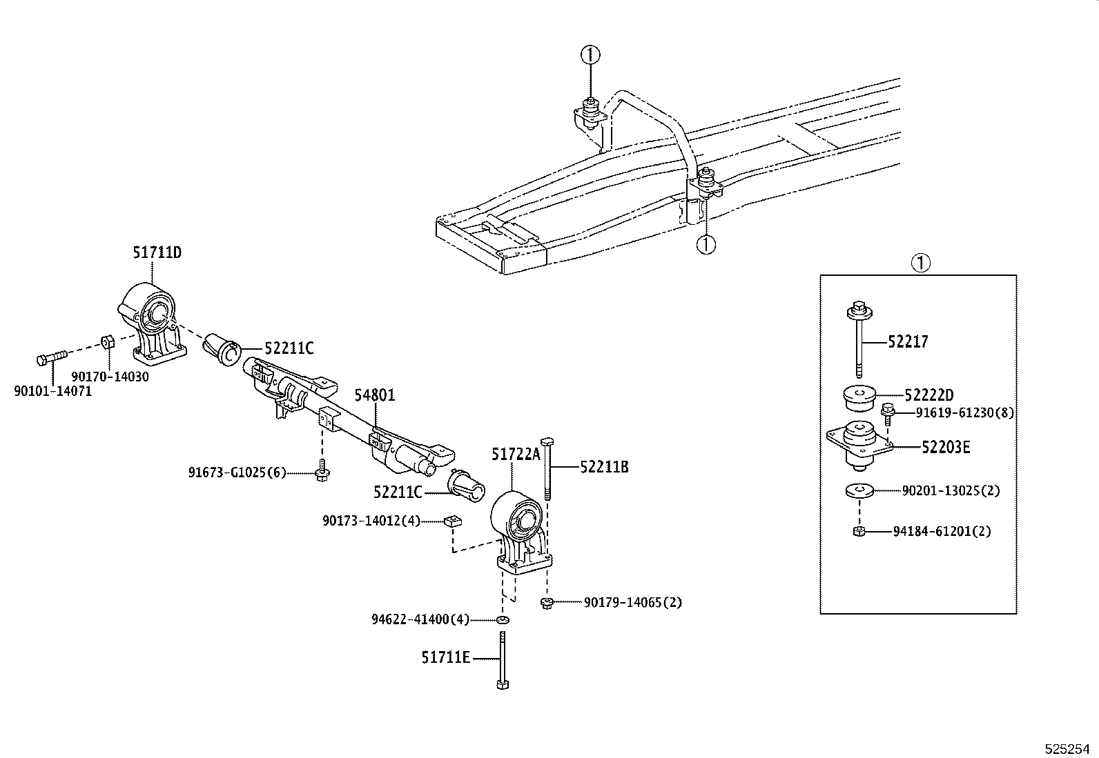 51702-37050 BRACKET SUB-ASSY, CAB FRONT MOUNTING, LH product image
