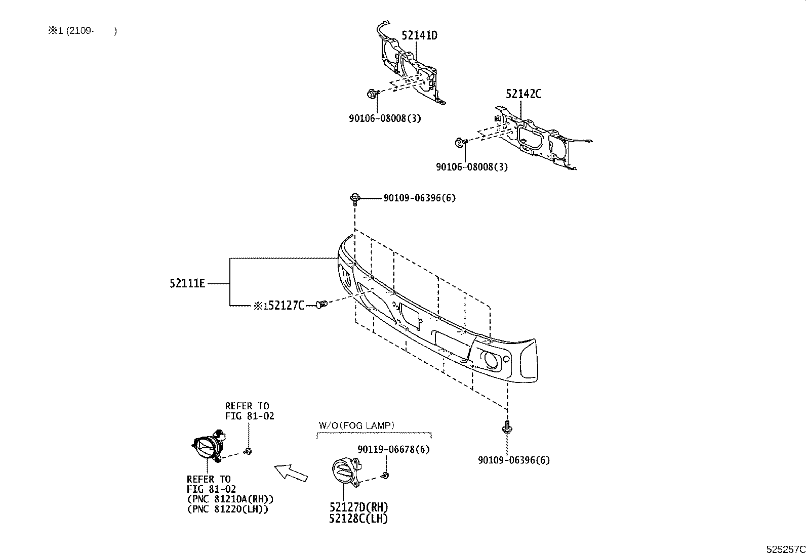 52011-37140 STAY, FRONT BUMPER, RH product image