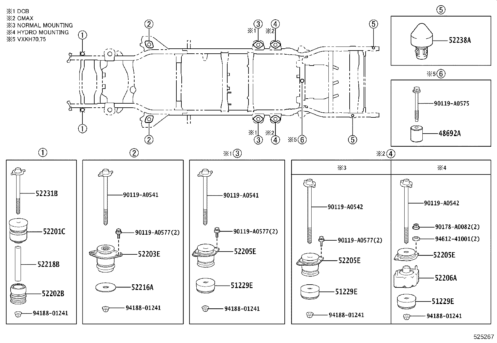 52204-0C030 CUSHION SUB-ASSY, CAB MOUNTING, NO.2 LOWER product image