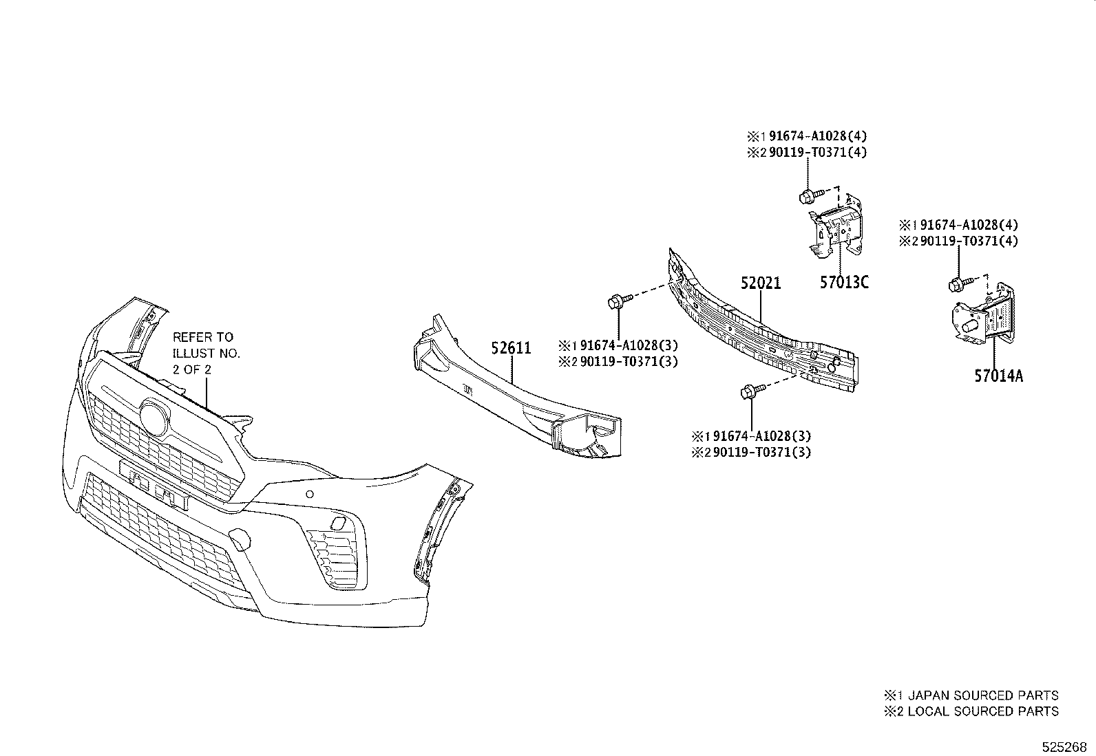 52127-0A020 COVER, FRONT BUMPER HOLE, RH product image