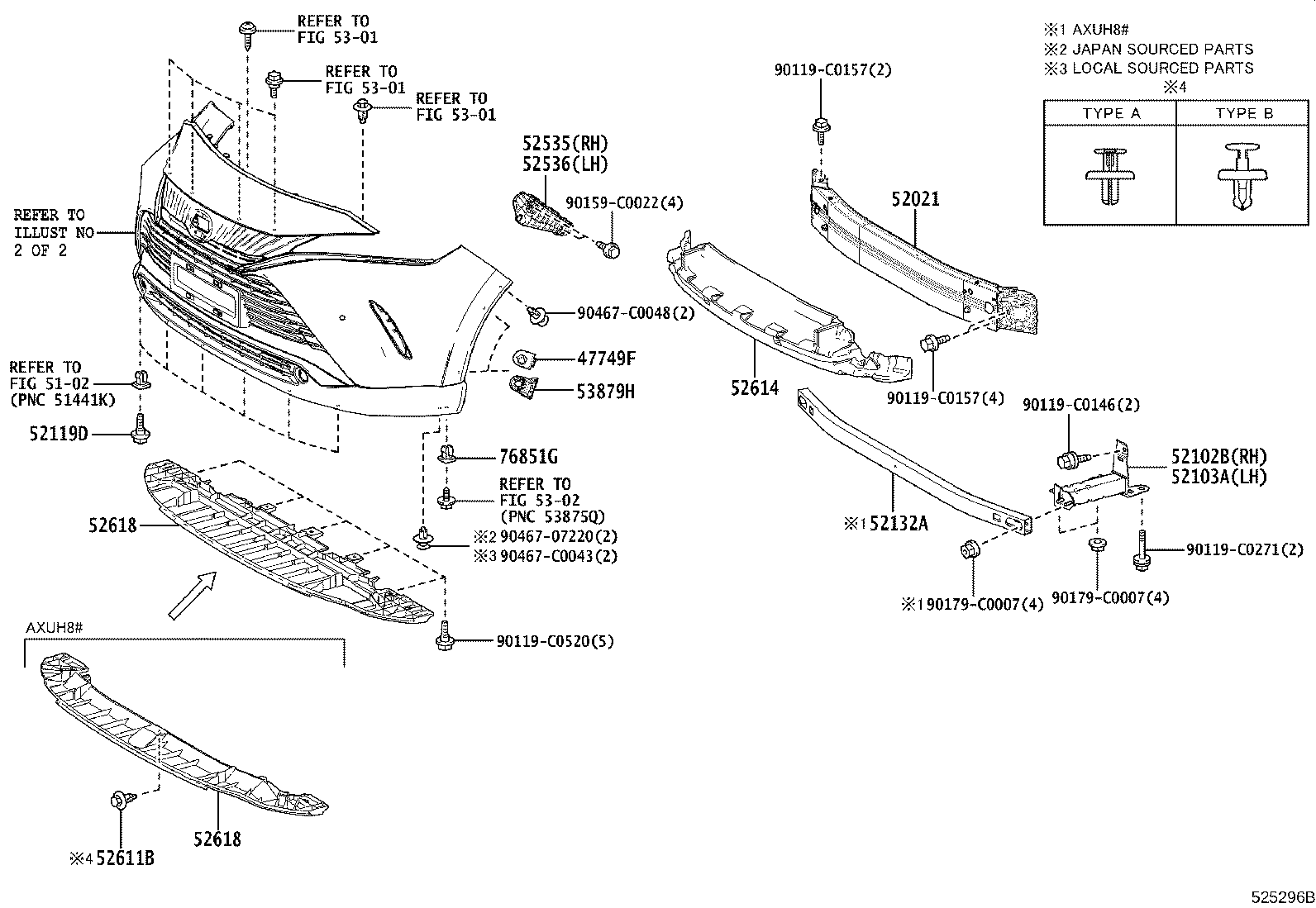 52103-0R060 EXTENSION SUB-ASSY, FRONT BUMPER, LH product image