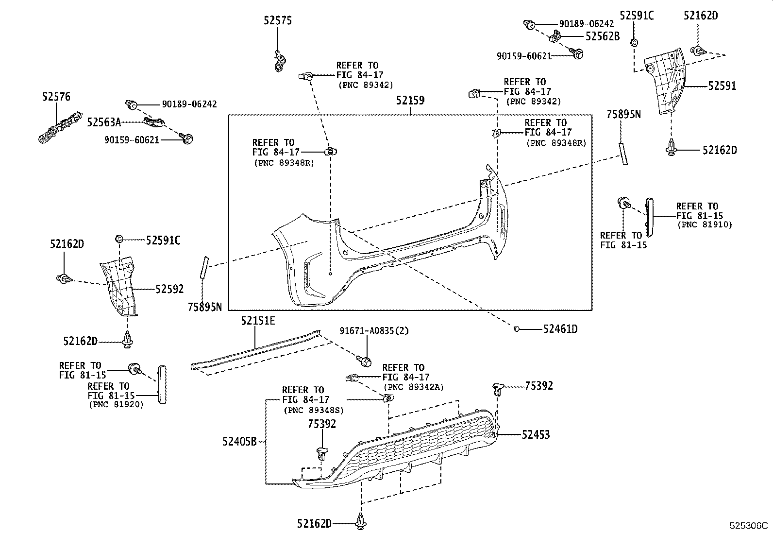 52451-52020 GUARD, REAR BUMPER product image