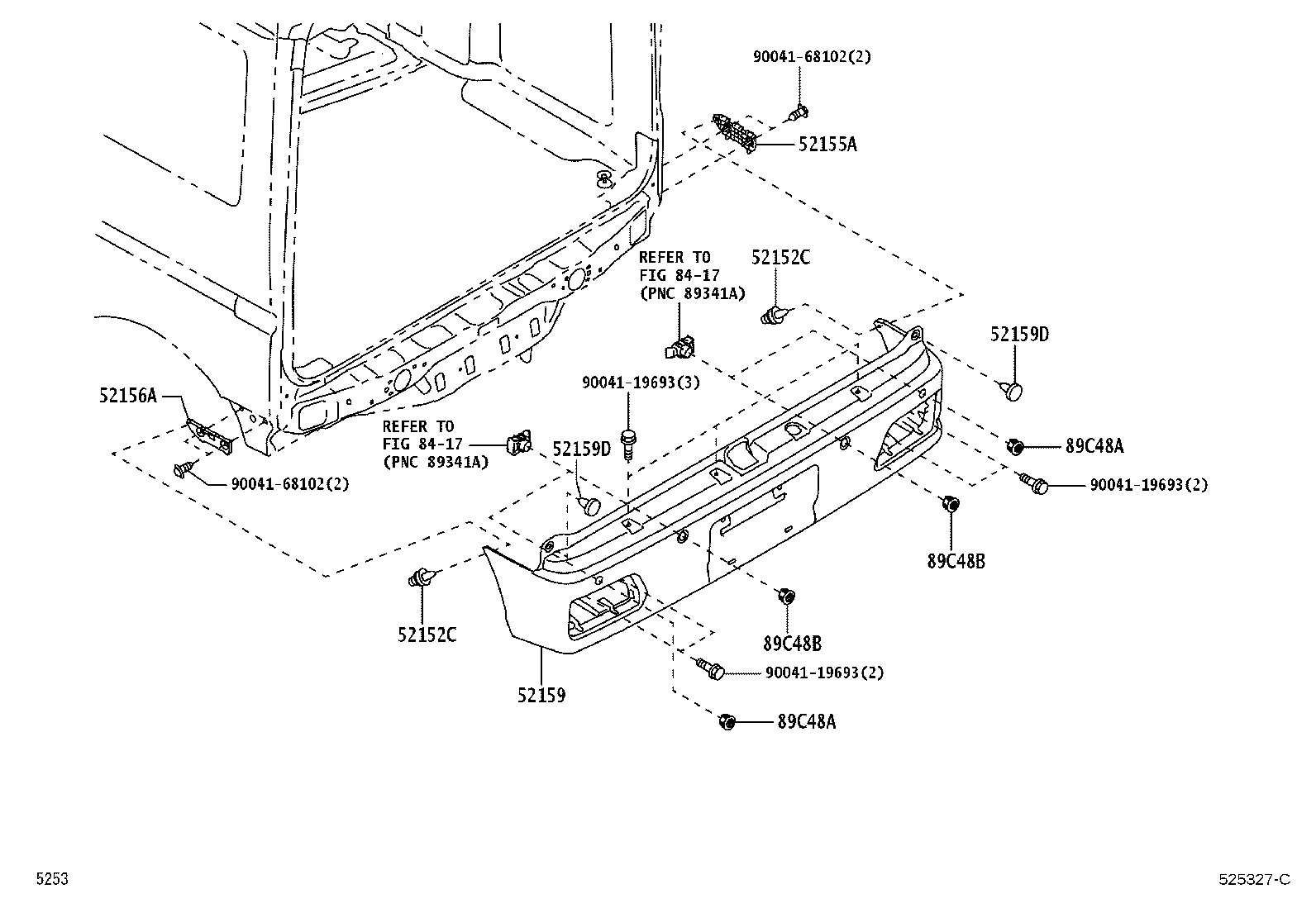 52156-B5040 SUPPORT, REAR BUMPER SIDE, LH product image