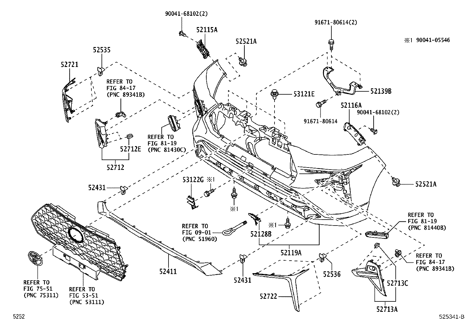 76854-BZ020 RETAINER, FRONT BUMPER GUARD product image