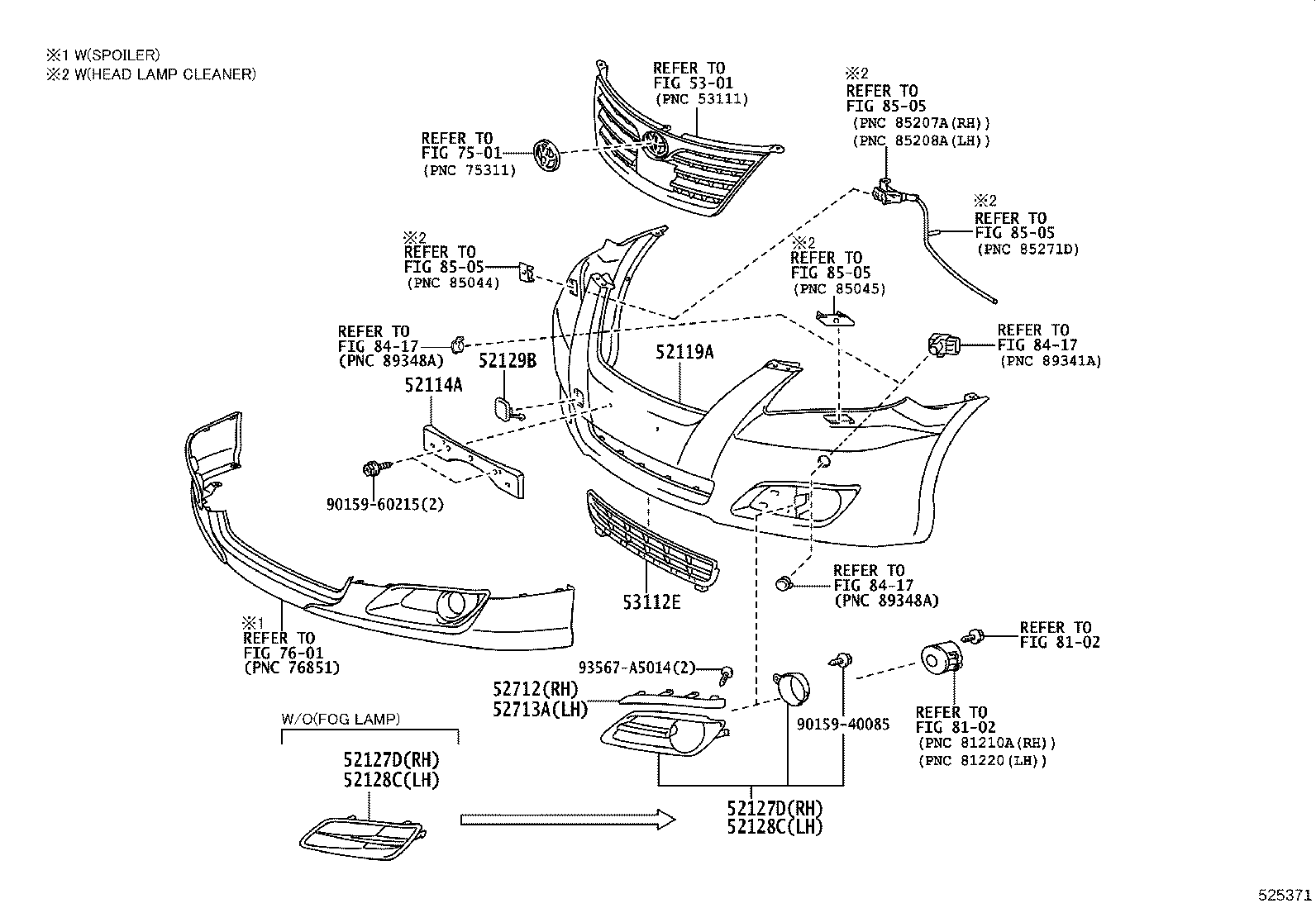 52030-06030 COVER, FRONT BUMPER HOLE, RH product image