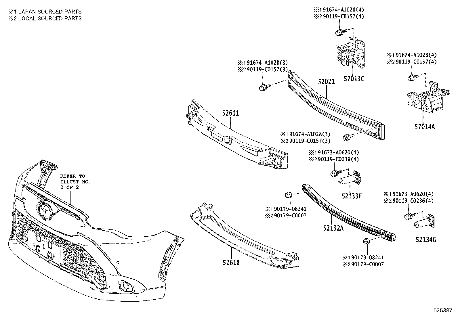 52021-0A060 REINFORCEMENT SUB-ASSY, FRONT BUMPER product image