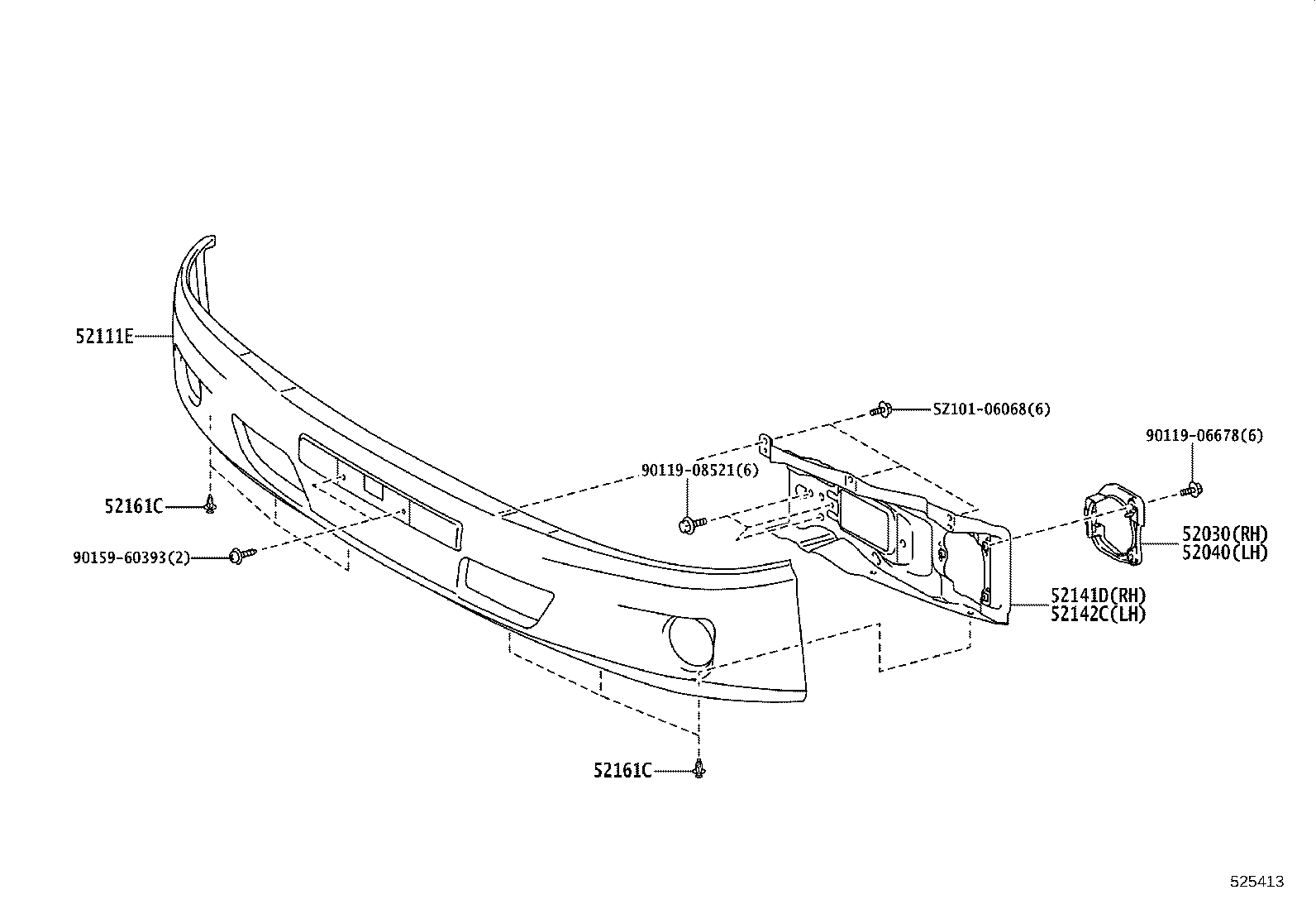 52011-37033 ARM SUB-ASSY, FRONT BUMPER, RH product image