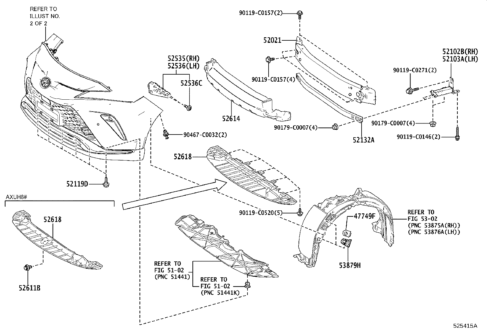 52103-0R080 EXTENSION SUB-ASSY, FRONT BUMPER, LH product image
