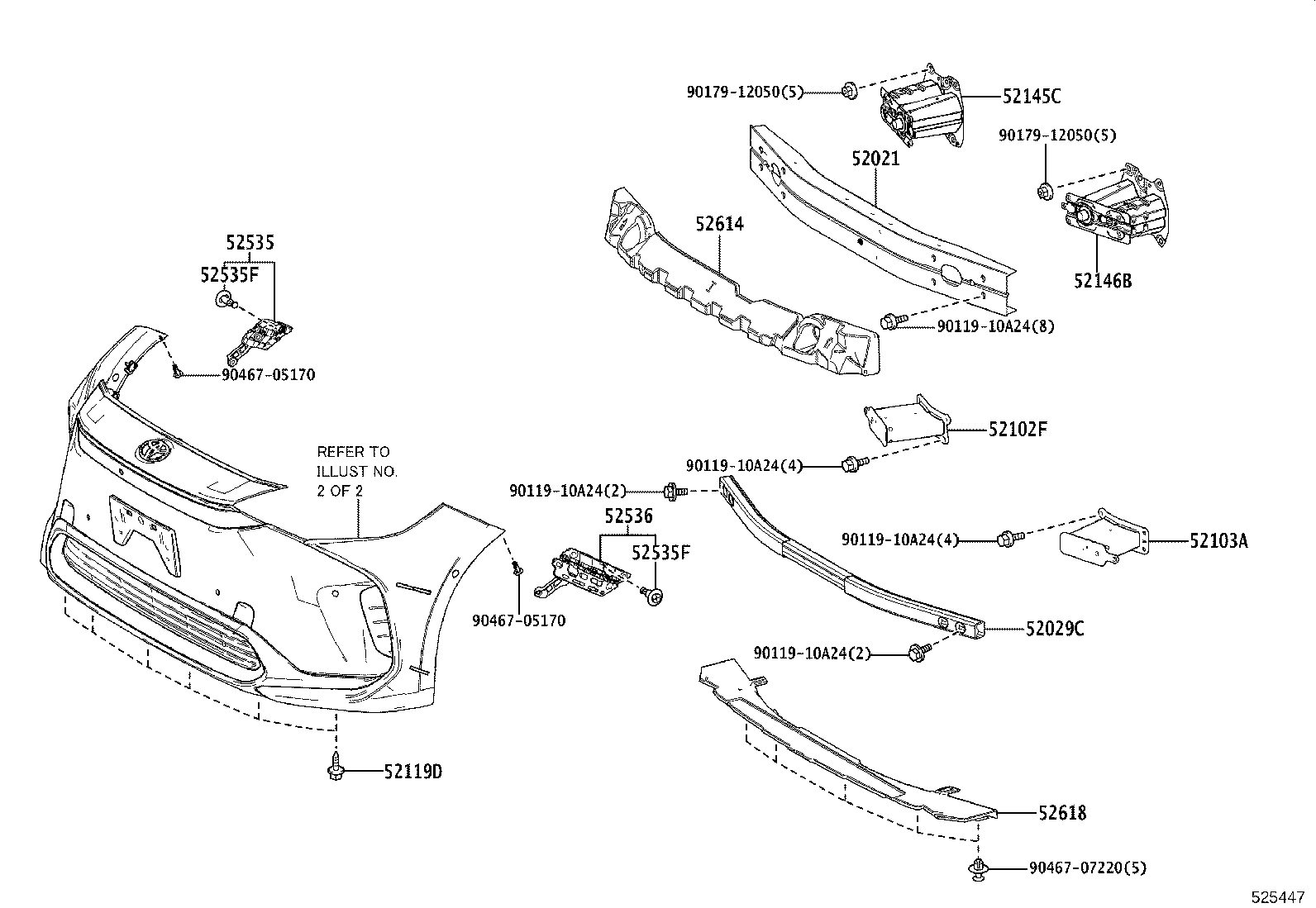 52021-42250 REINFORCEMENT SUB-ASSY, FRONT BUMPER product image
