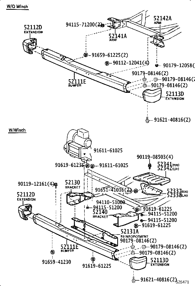 52142-90A00 ARM, FRONT BUMPER, UPPER LH product image