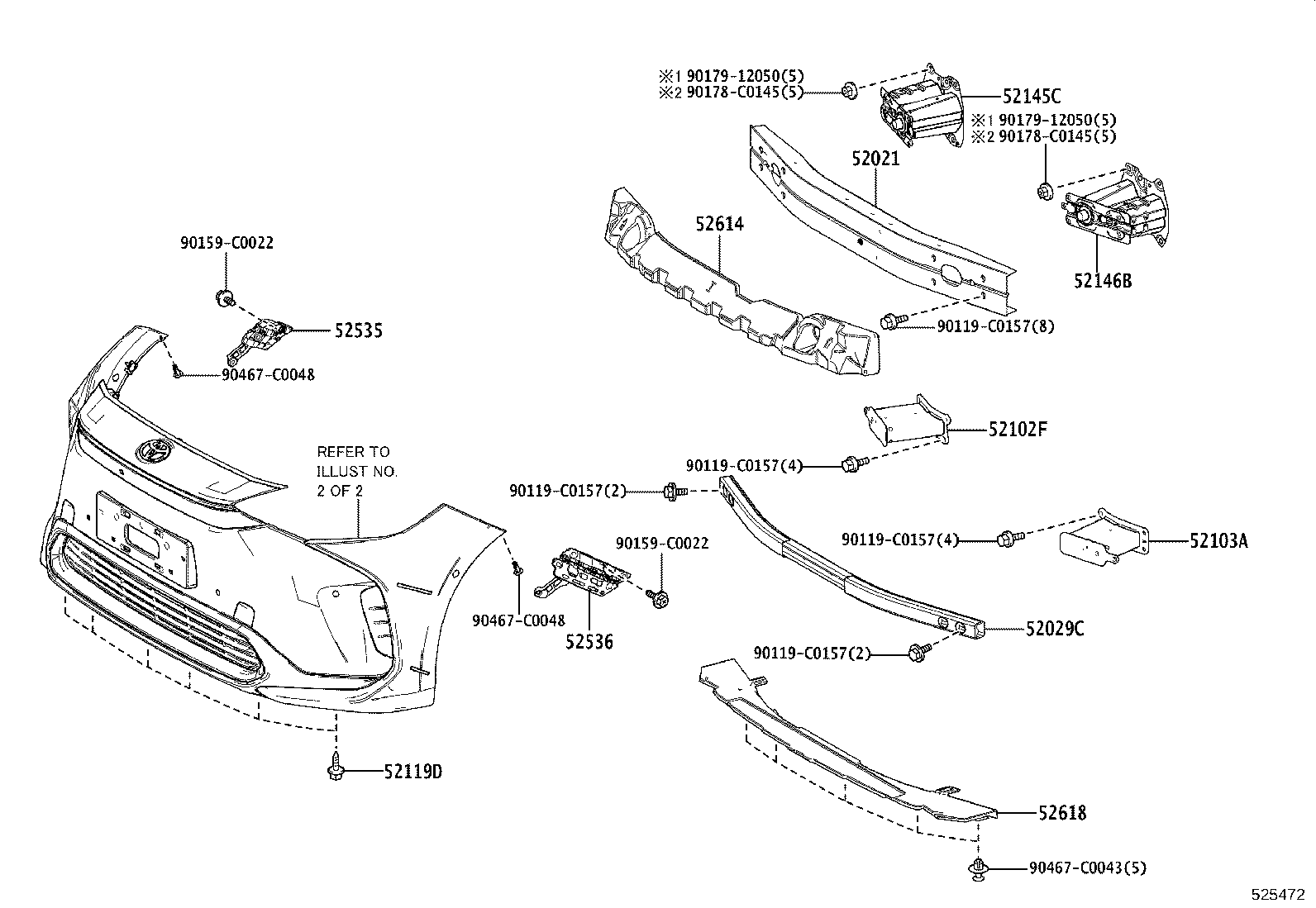 52021-0R170 REINFORCEMENT SUB-ASSY, FRONT BUMPER product image